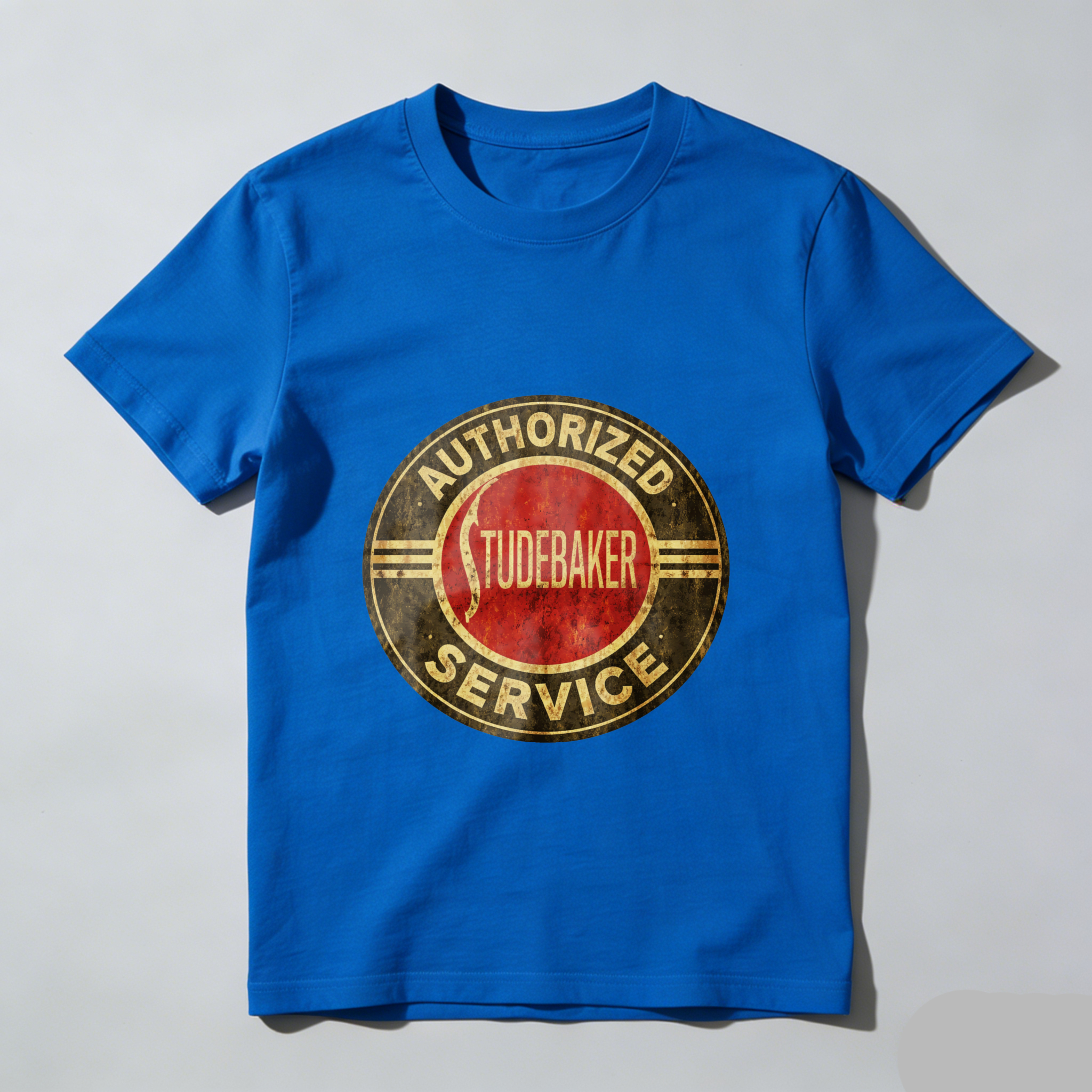 Authorized Studebaker Service Classic Logo T Shirt Vintage Automotive Design Black Cotton Men's Tee