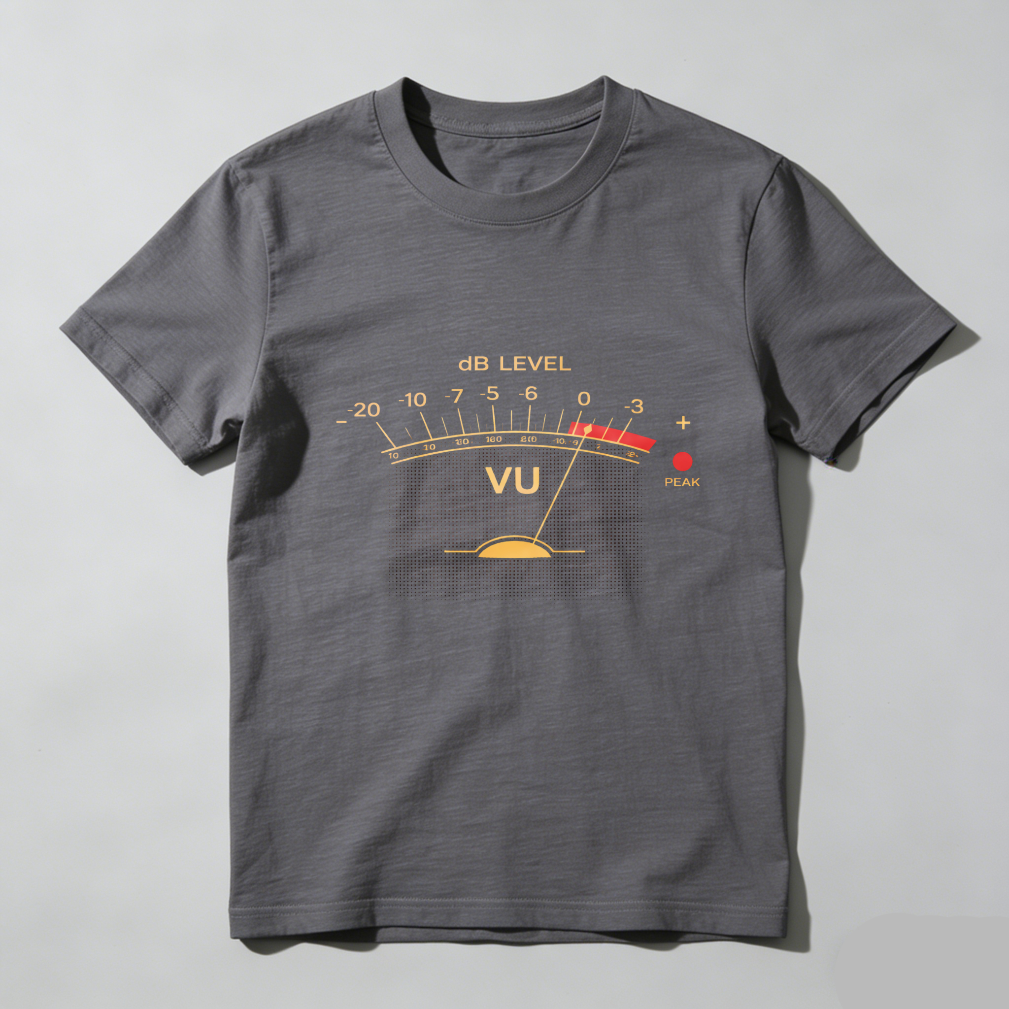 VU Meter Db Level Audio Engineering T-Shirt Music Production Sound Design Black Cotton Shirt