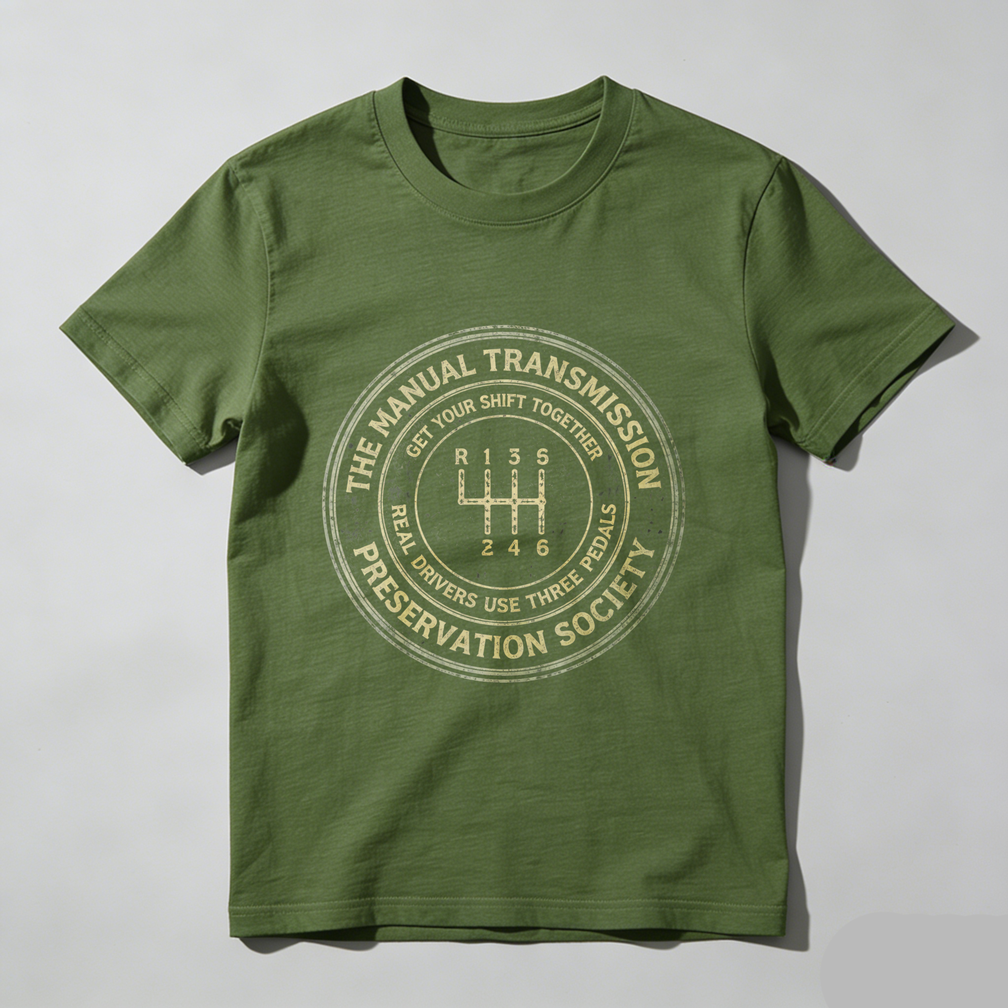 The Manual Transmission Preservation Society T-Shirt Real Drivers Use Three Pedals Get Your Shift Together Car Enthusiast Gift