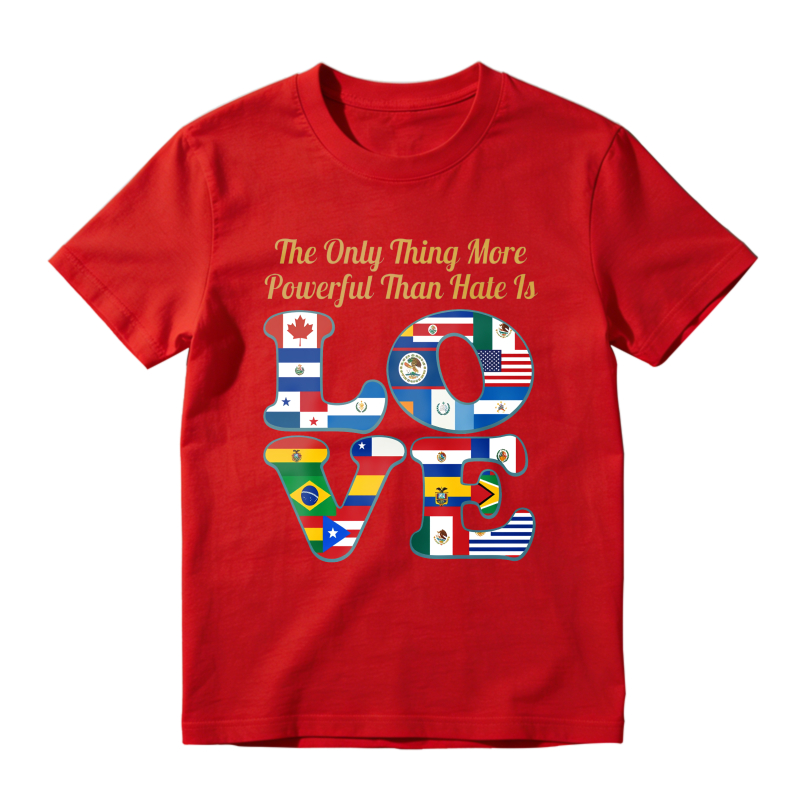 Love With Global Flags And Inspirational Quote Unisex Classic T-shirt