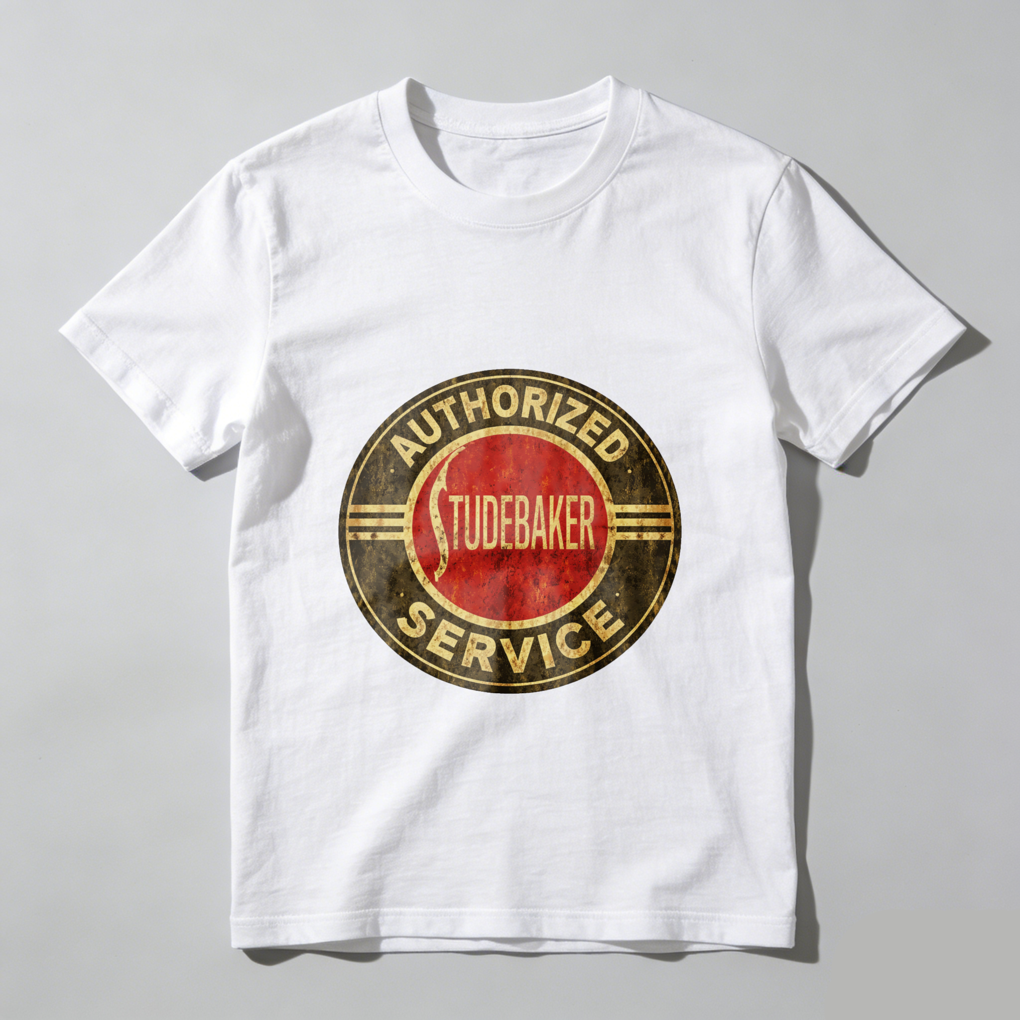 Authorized Studebaker Service Classic Logo T Shirt Vintage Automotive Design Black Cotton Men's Tee