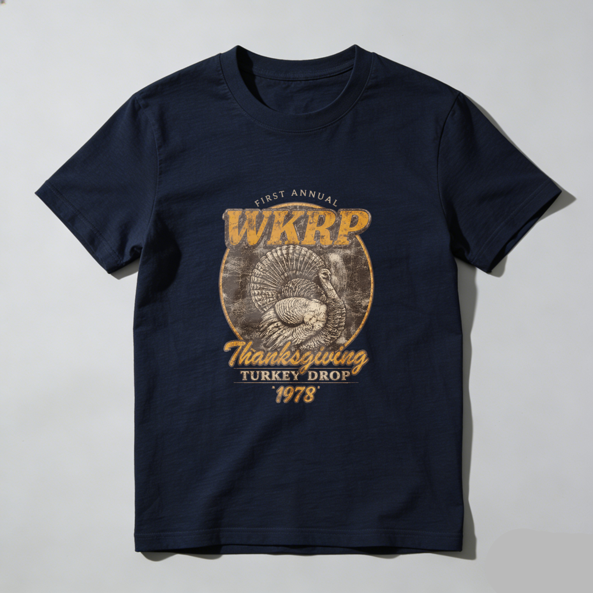 TEECURENT Wkrp First Annual Thanksgiving Turkey Drop 1978 T Shirt