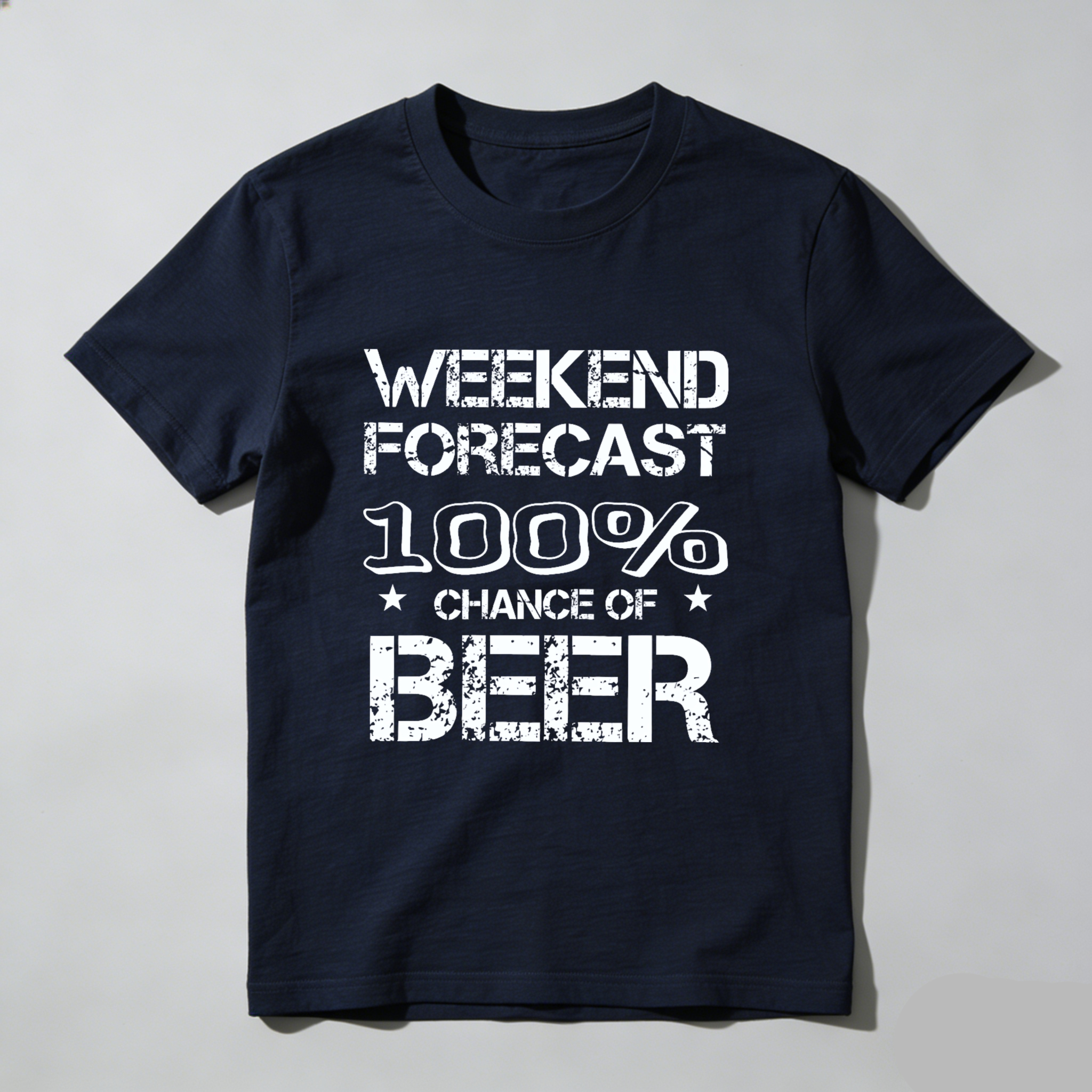 TEECURENT Weekend Forecast 100 Percent Chance Of Beer T-Shirt For Men And Women Funny Drinking Shirt Casual Graphic Tee Party Wear WOMEN