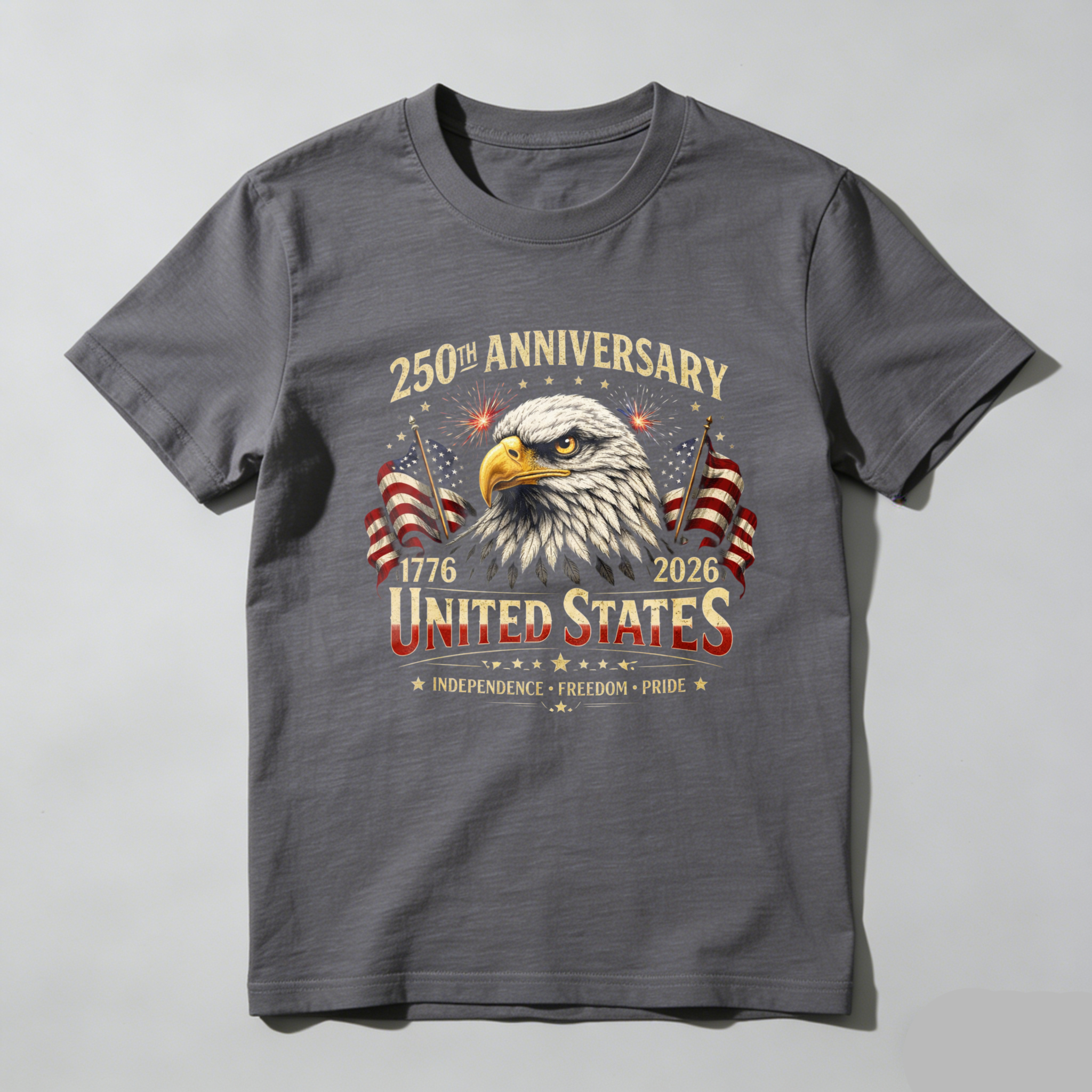 250th Anniversary United States Eagle American Flag 1776 2026 Independence Freedom Pride T-Shirt