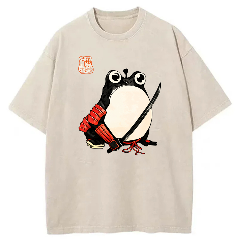 Frog Samurai With Sword And Red Armor tshirt 100% cotton