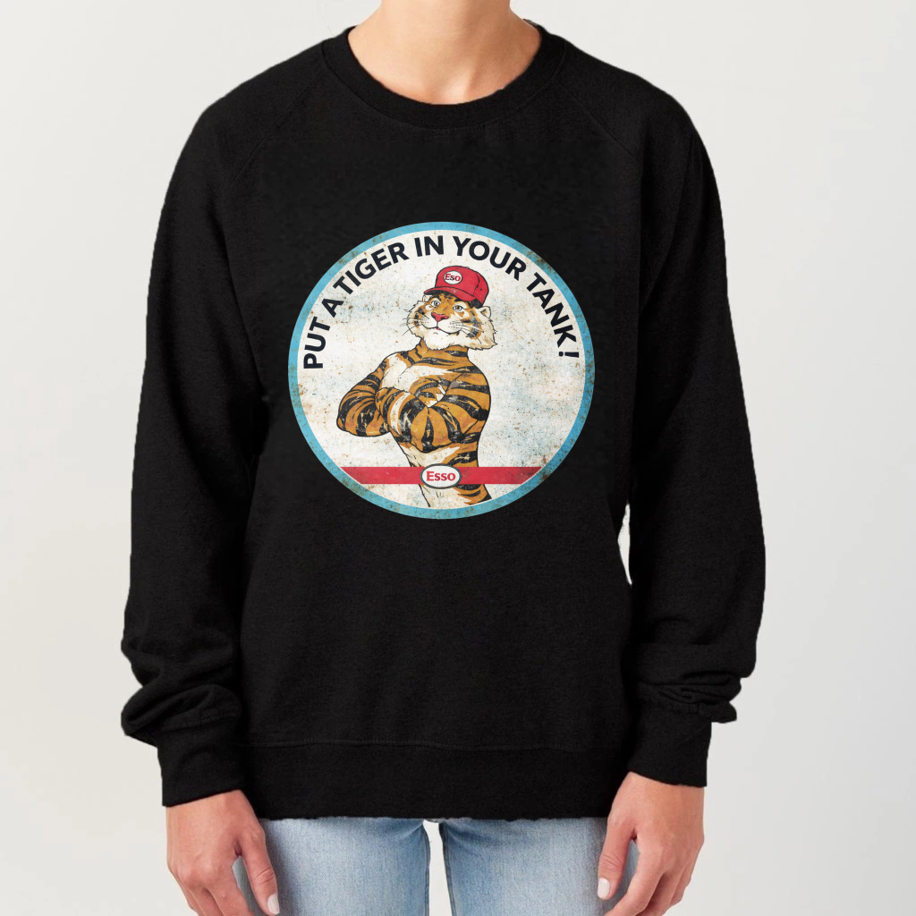 TEECURENT Put A Tiger In Your Tank Vintage Style Sweatshirt With Classic Tiger Logo And Retro Design For Men Women Unisex Casual Wear