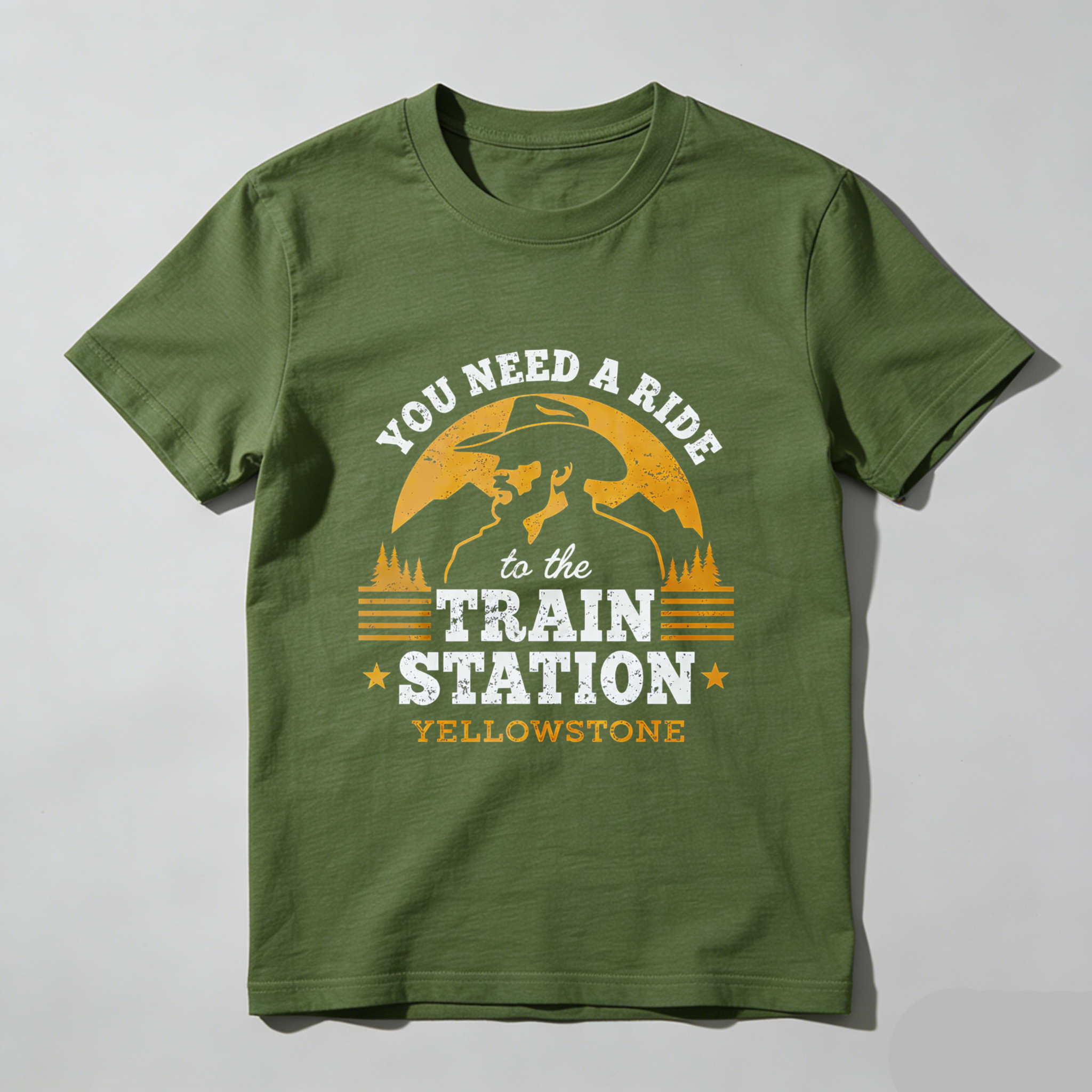 TEECURENT You Need A Ride To The Train Station Yellowstone T Shirt
