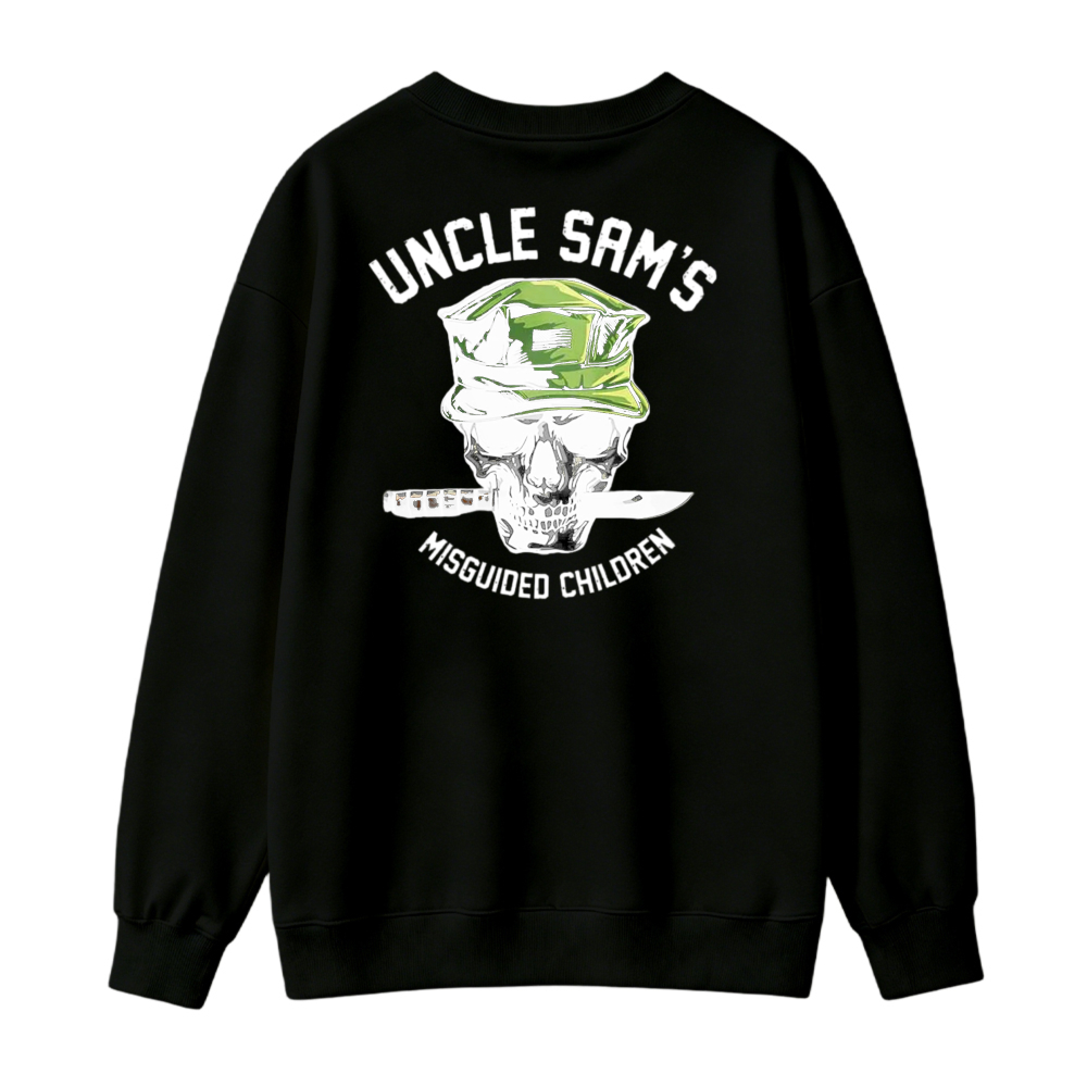 Uncle Sam S Misguided Children Skull Graphic Sweatshirt