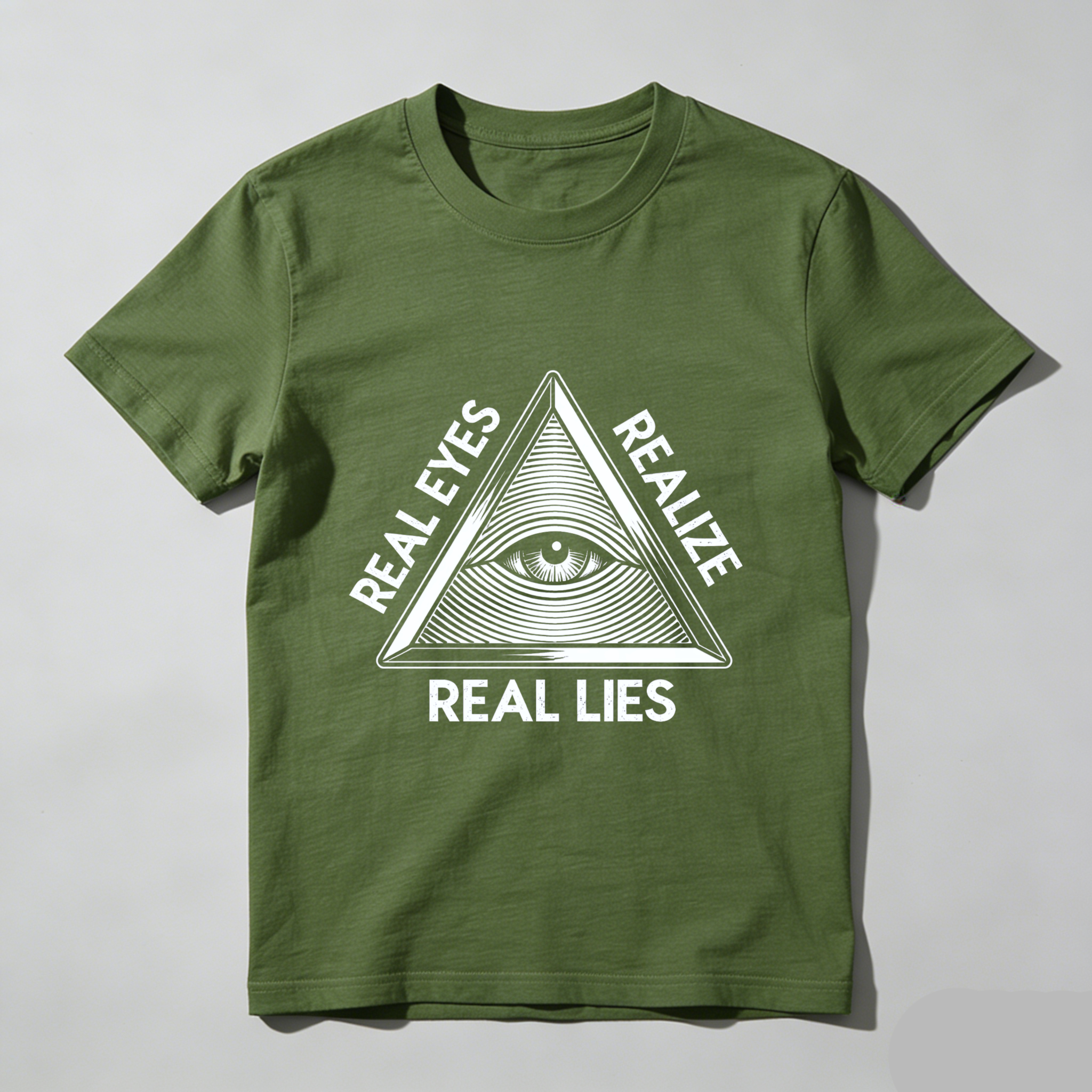 TEECURENT  Real Eyes Realize Real Lies Pyramid Eye Symbol(4) TEECURENT