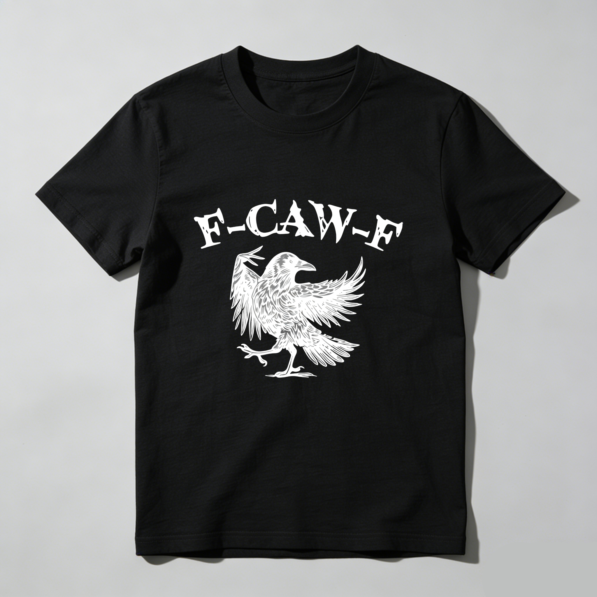TEECURENT F Caw F Crow Graphic Pure Cotton Short Sleeve T Shirt-TeeCurent