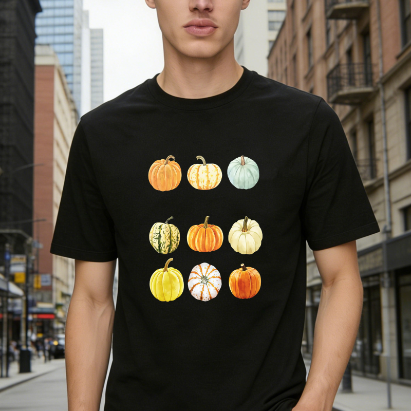 Watercolor Pumpkin Patch Harvest Autumn Fall Unisex Classic T-shirt
