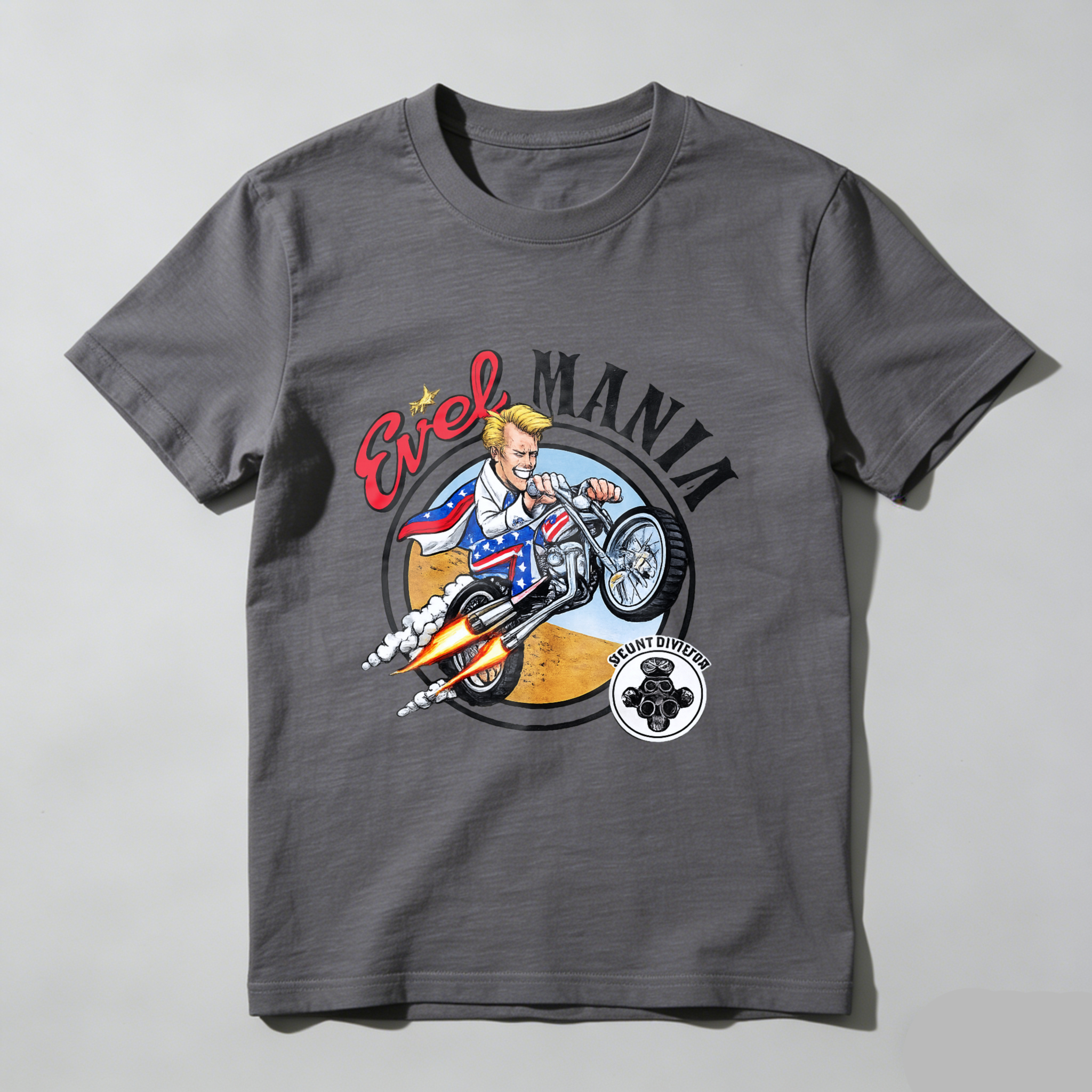 Evel Knievel Stunt Motorcycle Rider Graphic T-Shirt Made In Usa