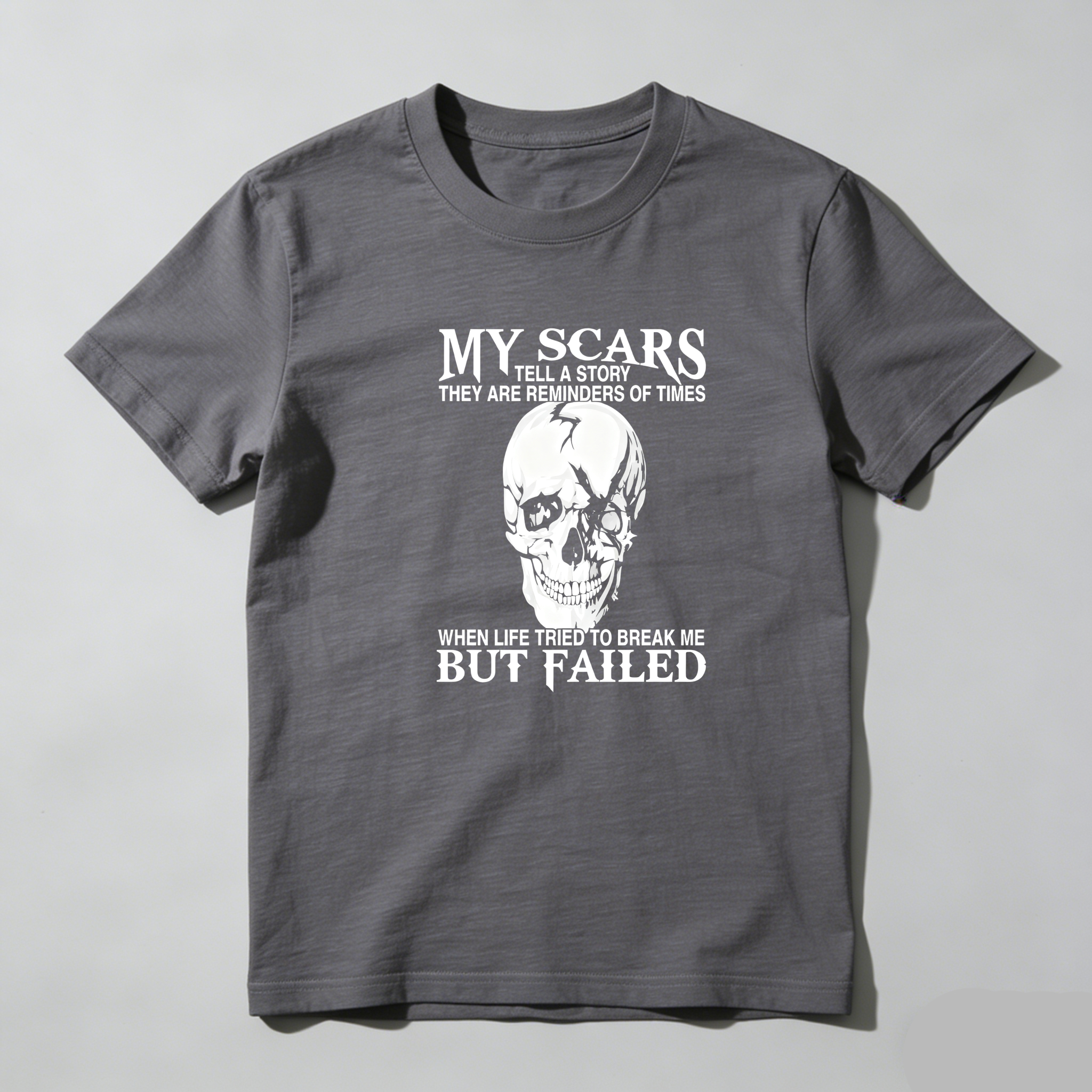 TEECURENT My Scars Tell A Story Pure Cotton Short Sleeve T Shirt-TeeCurent