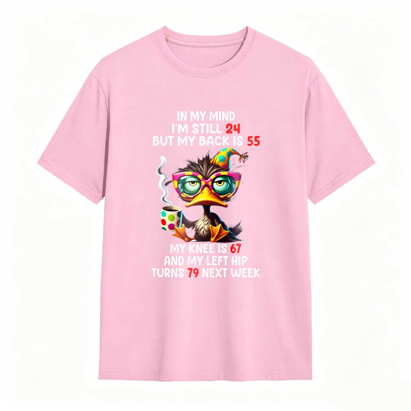 Duck With Glasses And Text About Age And Body Parts Unisex Classic T-shirt