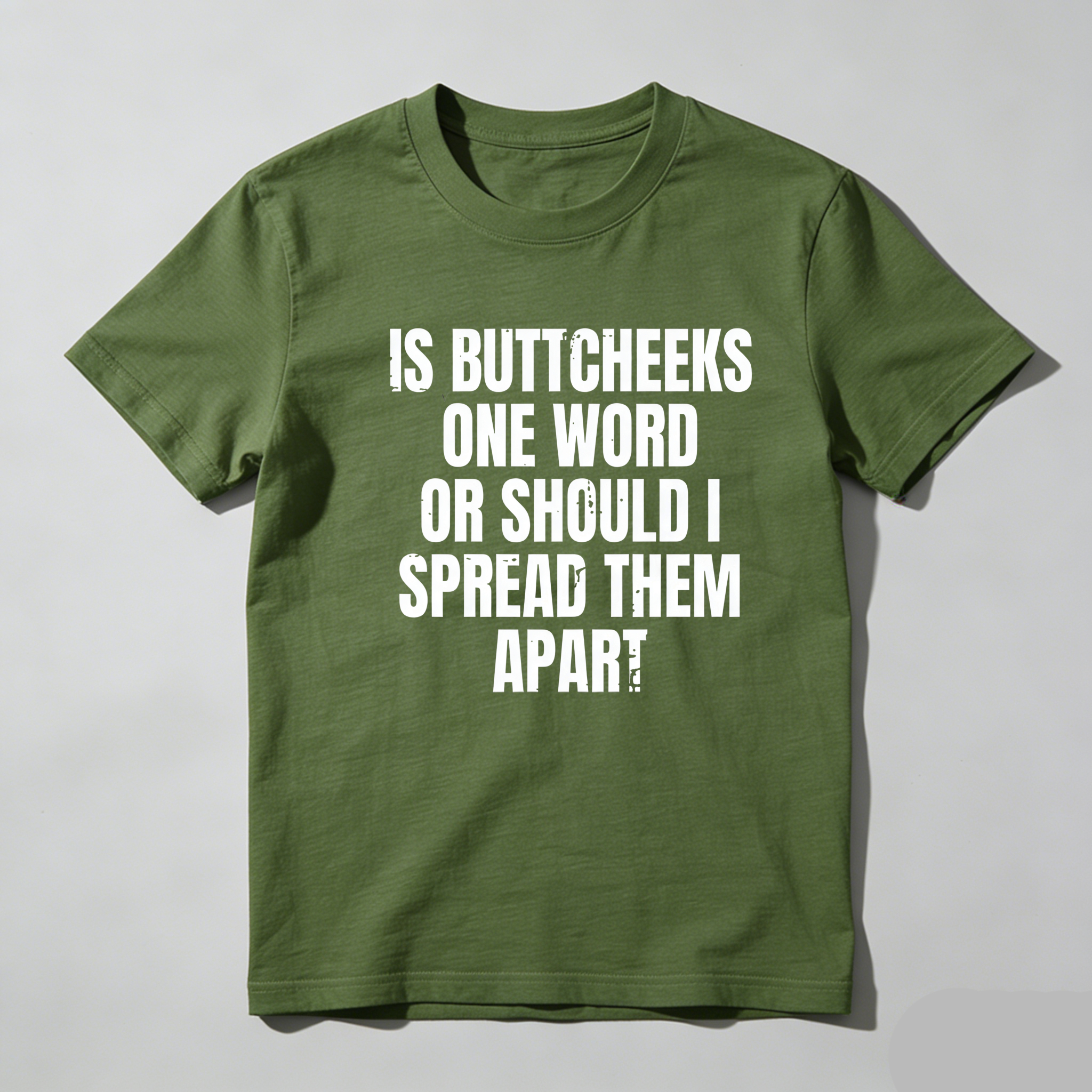 TEECURENT Is Buttcheeks One Word Or Should I Spread Them Apart Pure Cotton Short Sleeve T Shirt-TeeCurent