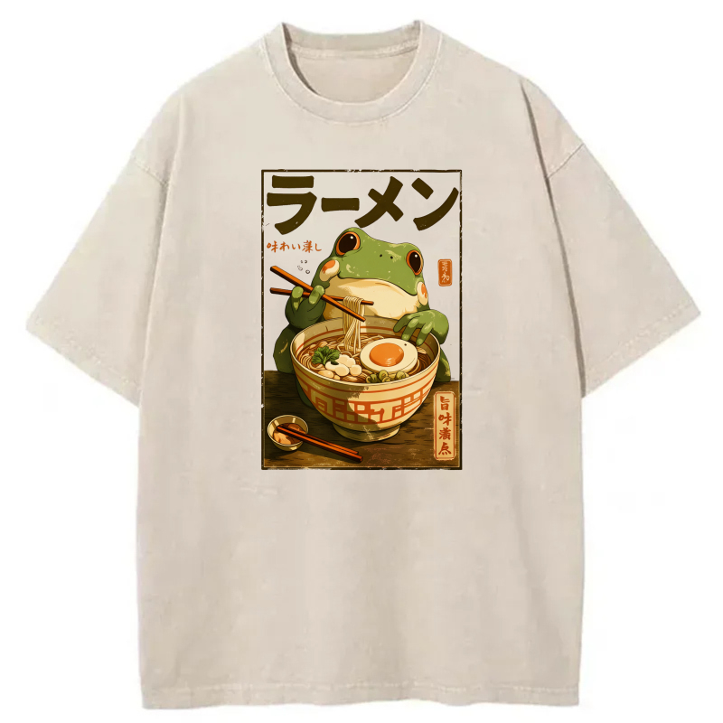 Frog Eating Ramen With Chopsticks And Bowl tshirt 100% cotton