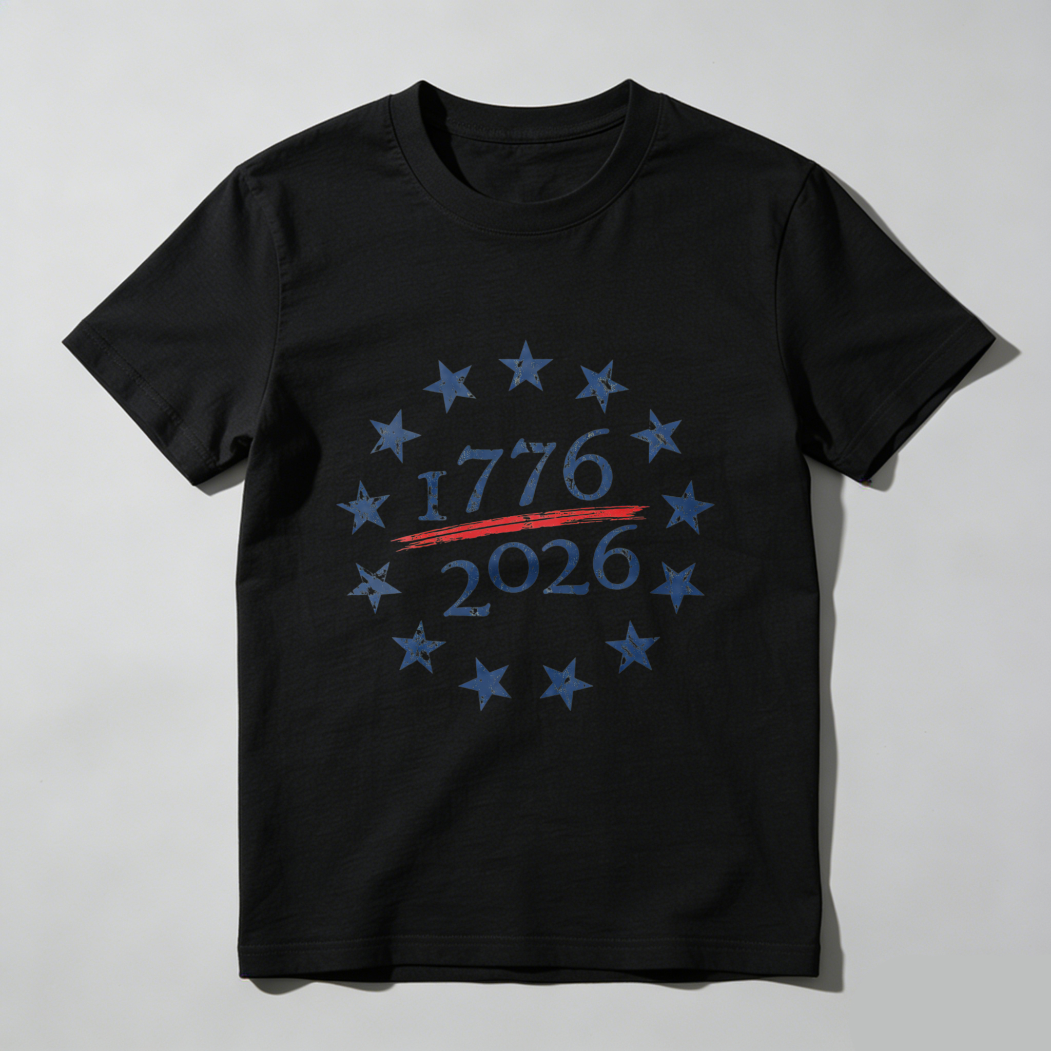 1776 To 2026 American Independence Day Celebration T-Shirt With Stars And Stripes Design For Patriotic Events And National Holidays