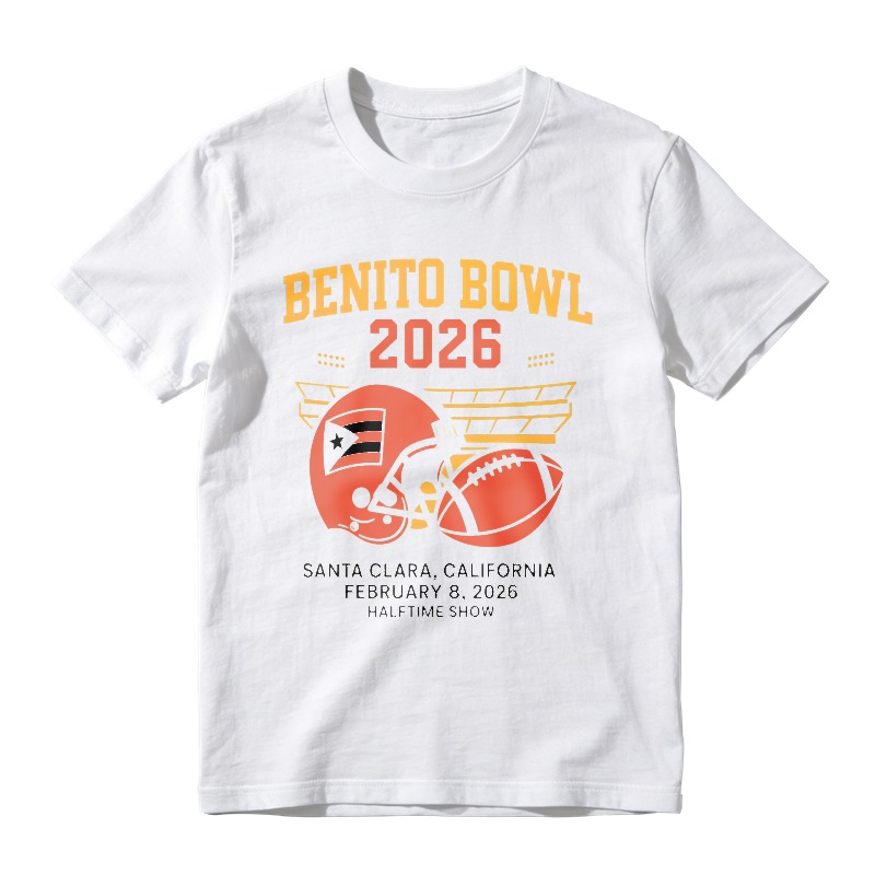 Benito Bowl 2026 Football Helmet And Ball Design Santa Clara California February 8 2026 Halftime Show Unisex Classic T-shirt