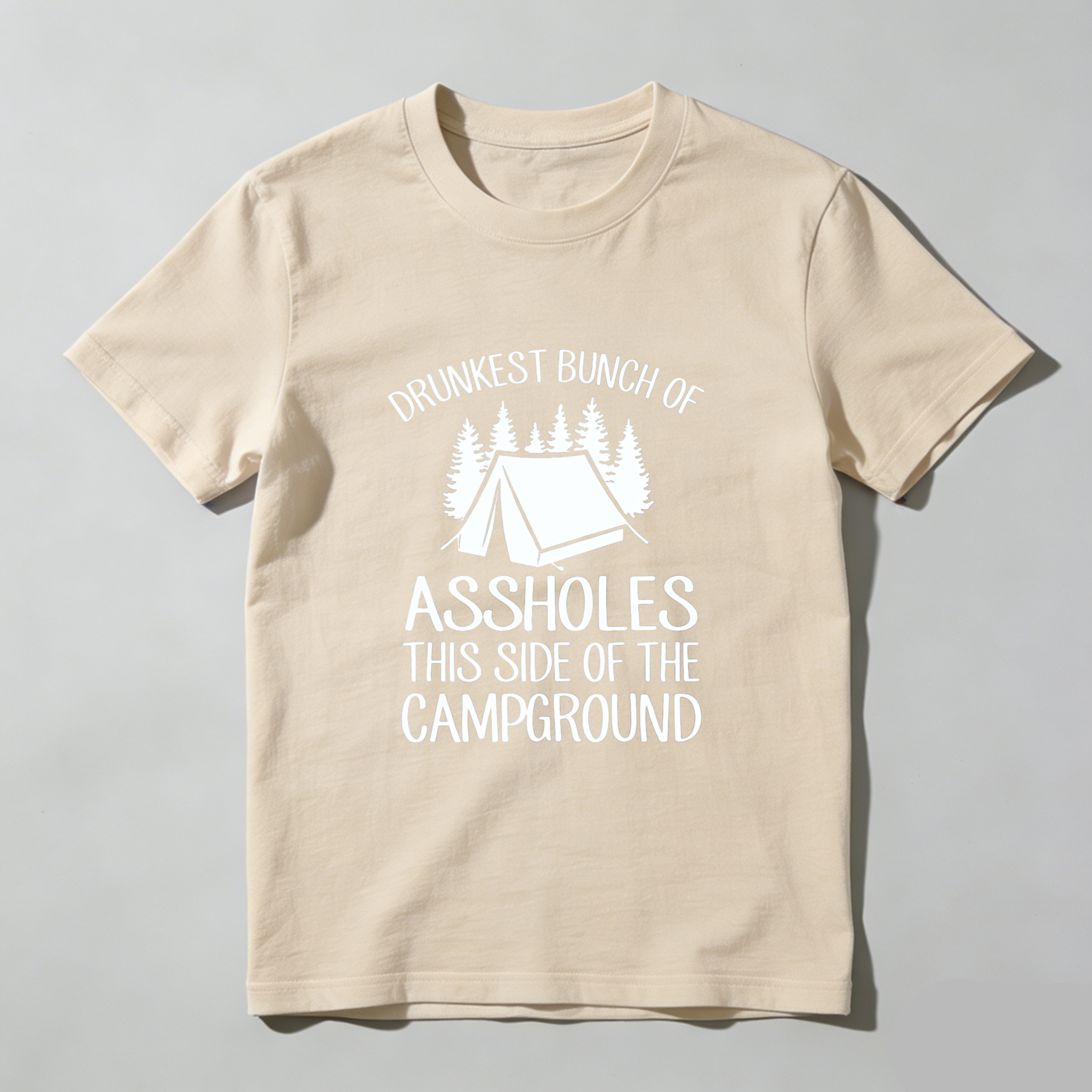 TEECURENT Drunkest Bunch Of Assholes This Side Of The Campground Camping T Shirt Funny Outdoor Adventure Humor Gift For Men Women WOMEN