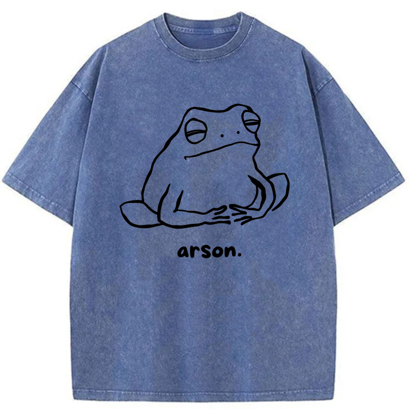 Frog Outline With Arson Text Below tshirt 100% cotton