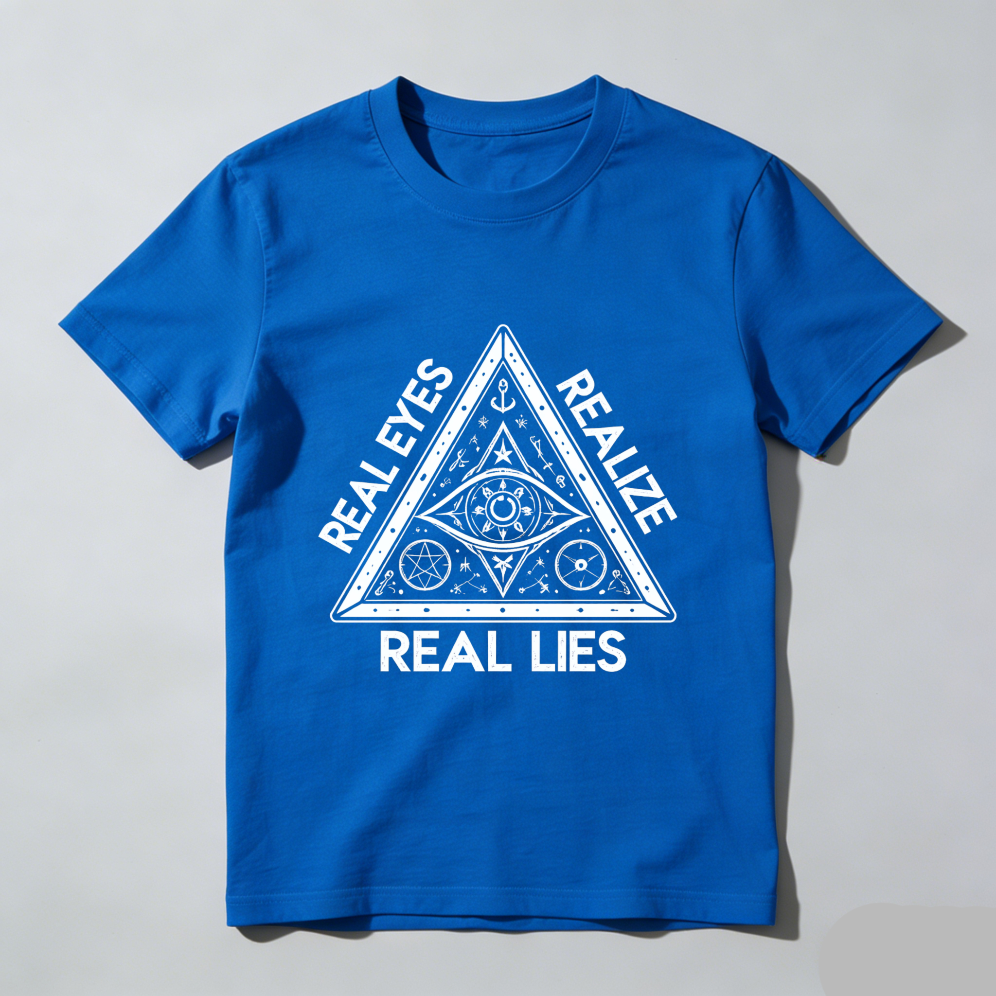 TEECURENT  Real Eyes Realize Real Lies Pyramid Eye Symbol(7) TEECURENT