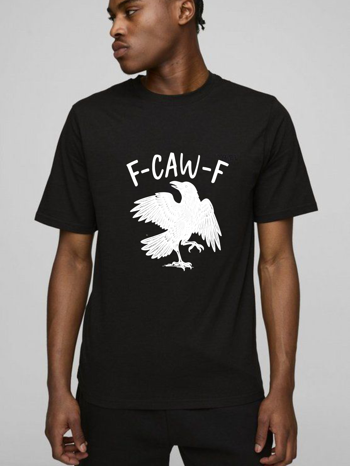 TEECURENT F Caw F Bird Graphic Pure Cotton Short Sleeve T Shirt-TeeCurent