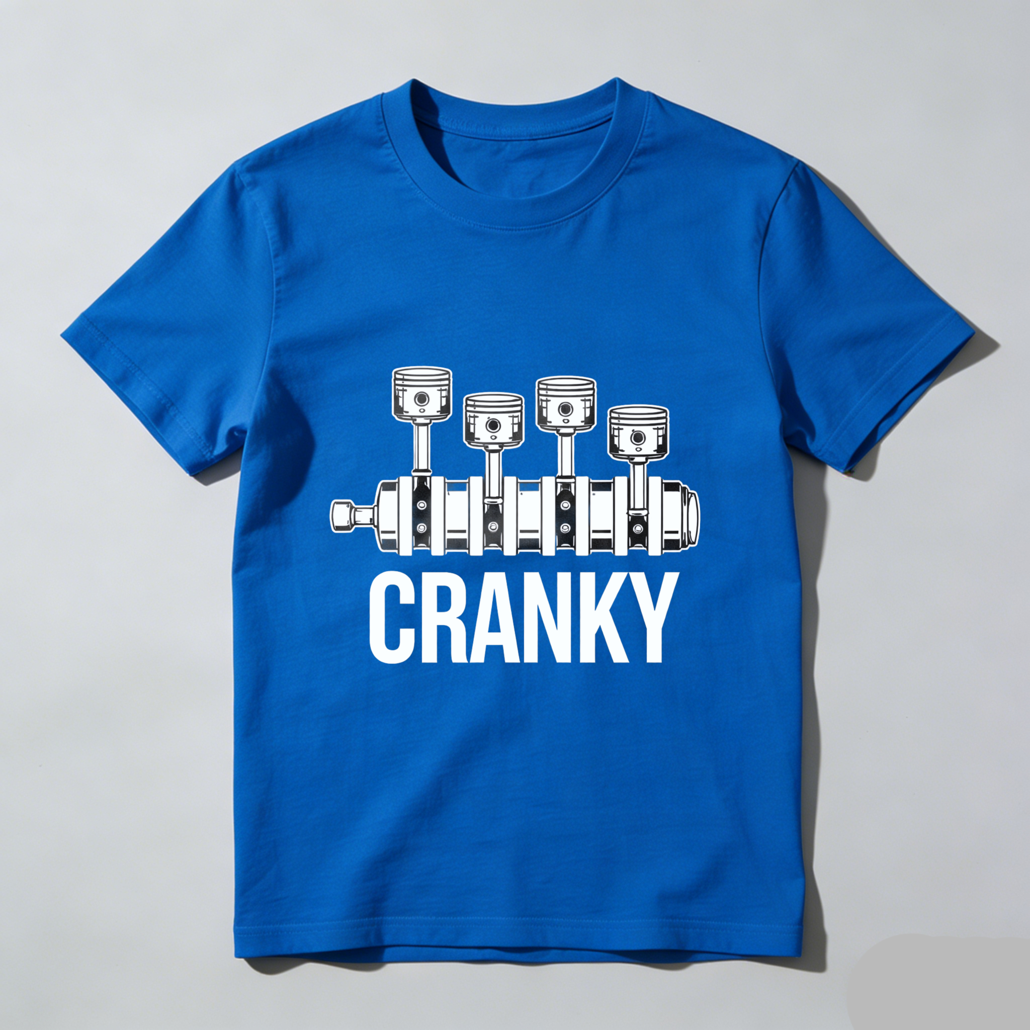 Cranky Engine Piston Design T-Shirt For Car Enthusiasts And Mechanics