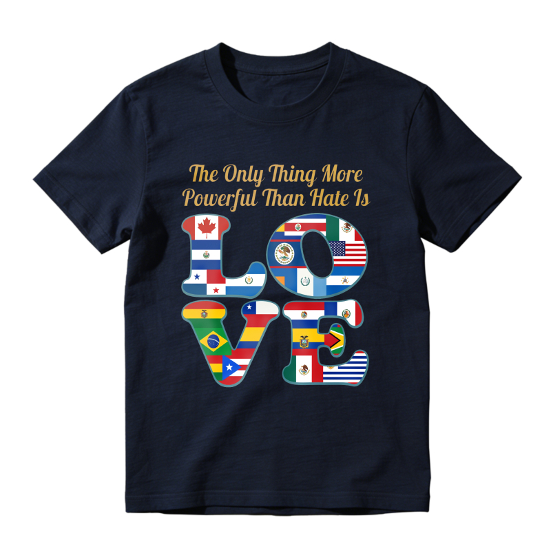 Love With Global Flags And Inspirational Quote Unisex Classic T-shirt