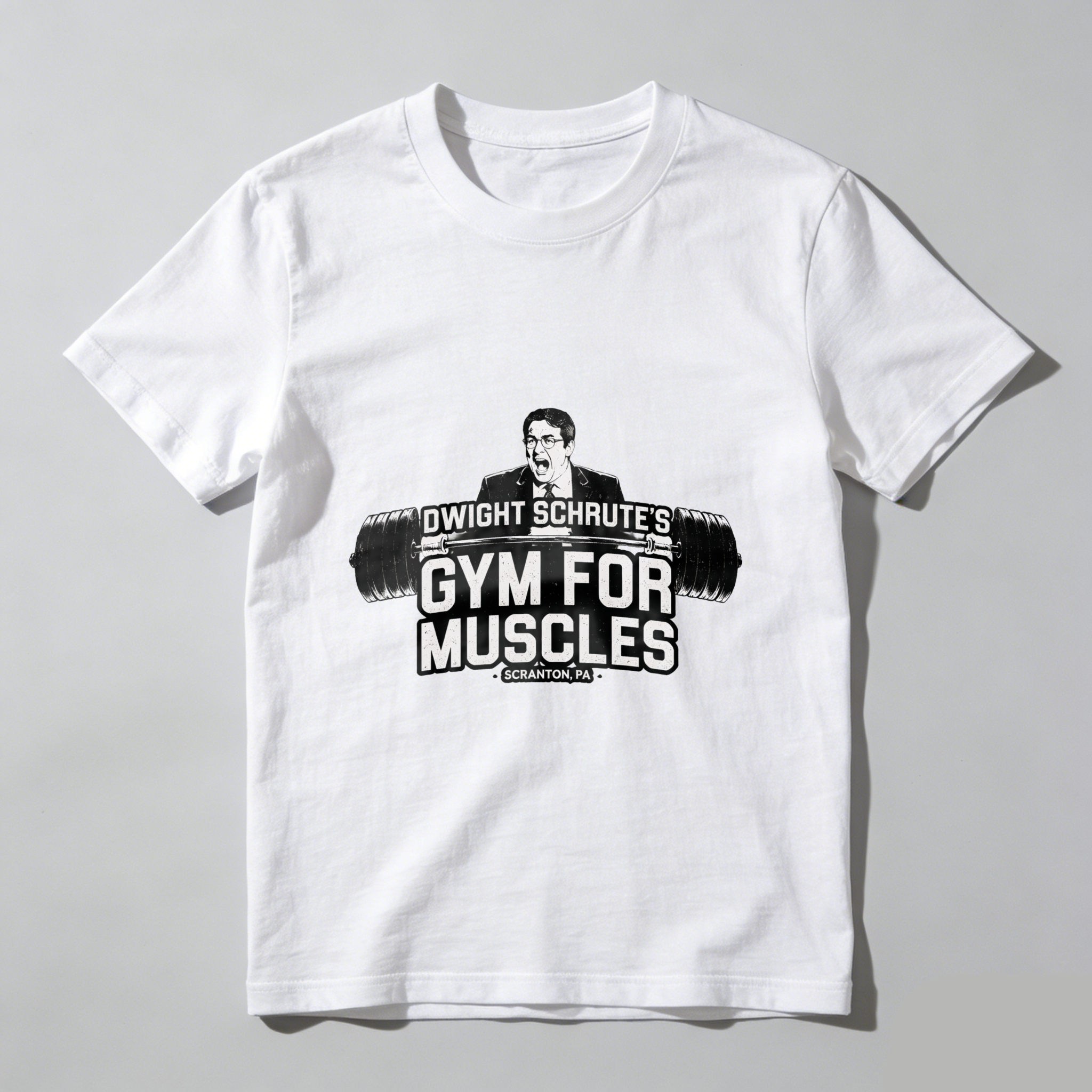 TEECURENT Dwight Schrutes Gym For Muscles T Shirt The Office Inspired Black Cotton Tee Shirt Men Women Unisex Gift Idea
