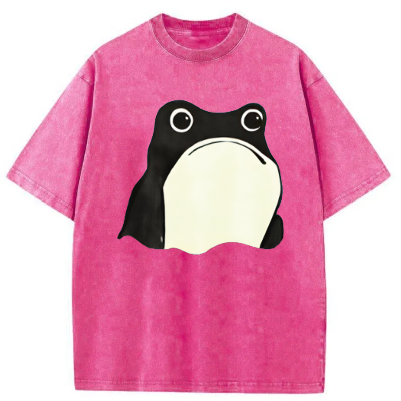 Frog Face Print On Dark Shirt tshirt 100% cotton