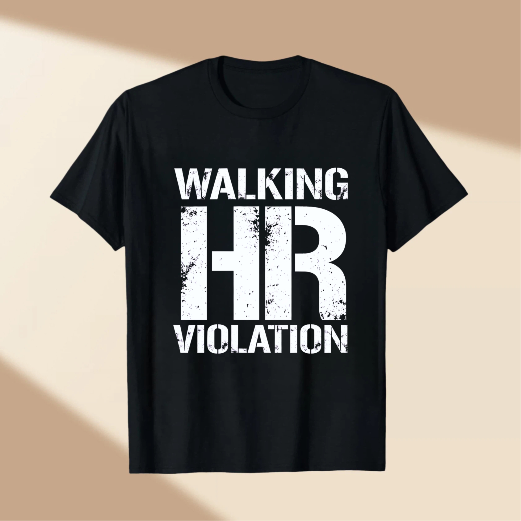 TEECURENT Walking Hr Violation T Shirt Humor Gift For Workplace Jokes Office Fun Wear WOMEN