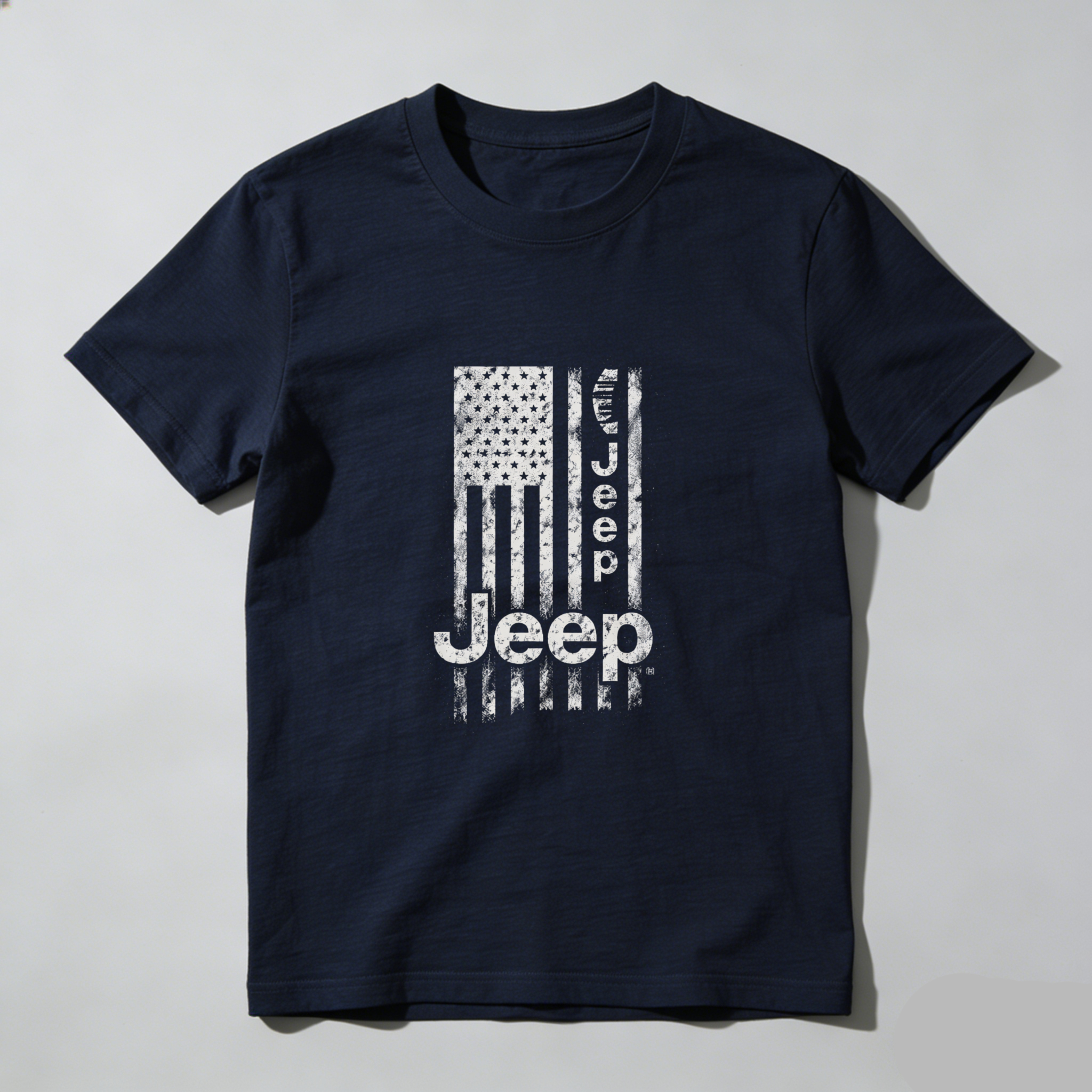 Jeep American Flag T-Shirt Black Men's Casual Graphic Tee With Distressed Usa Design And Jeep Logo For Outdoor Adventure Enthusiasts