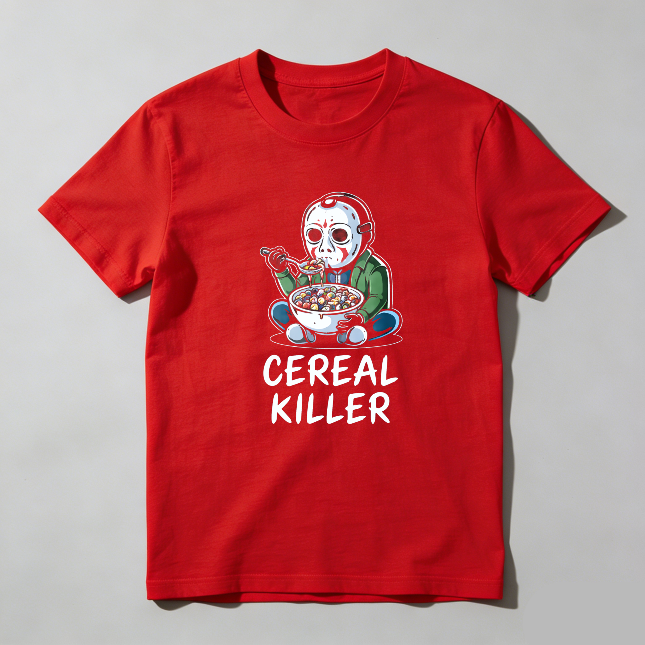 TEECURENT Cereal Killer Halloween Horror Movie Character T-Shirt With Funny Pop Culture Design For Men And Women-TeeCurent
