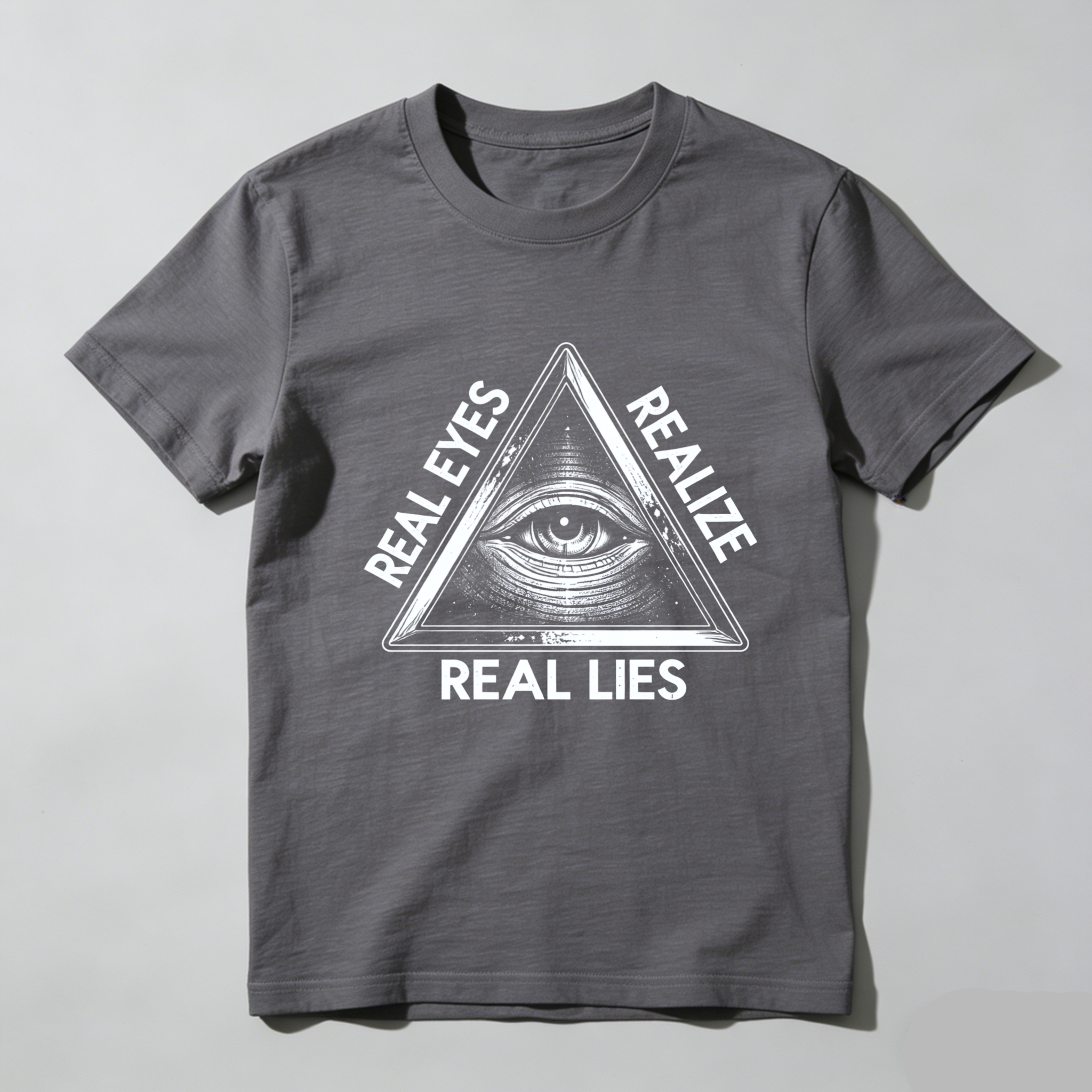 TEECURENT  Real Eyes Realize Real Lies Pyramid Eye Symbol(6) TEECURENT