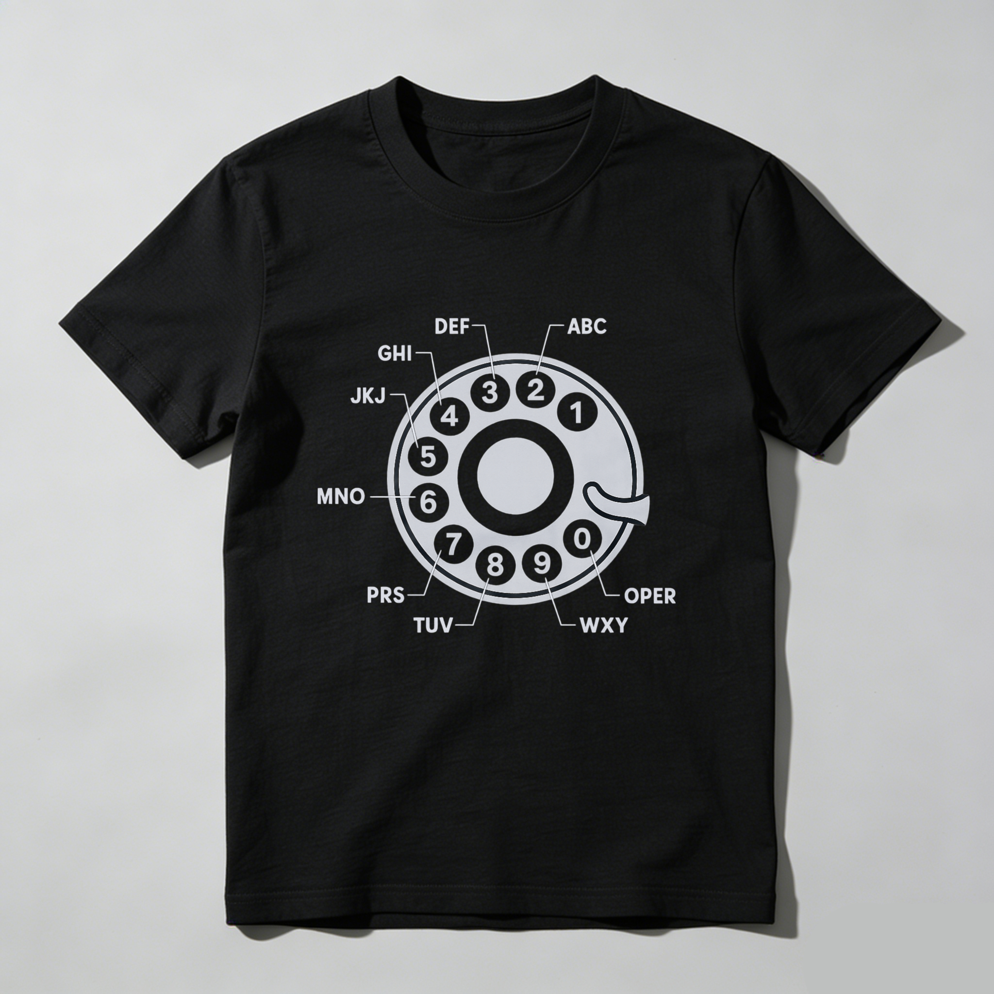 Retro Telephone Dial Design T Shirt Made In Usa Classic Black Graphic Tee For Men And Women Vintage Communication Style Apparel