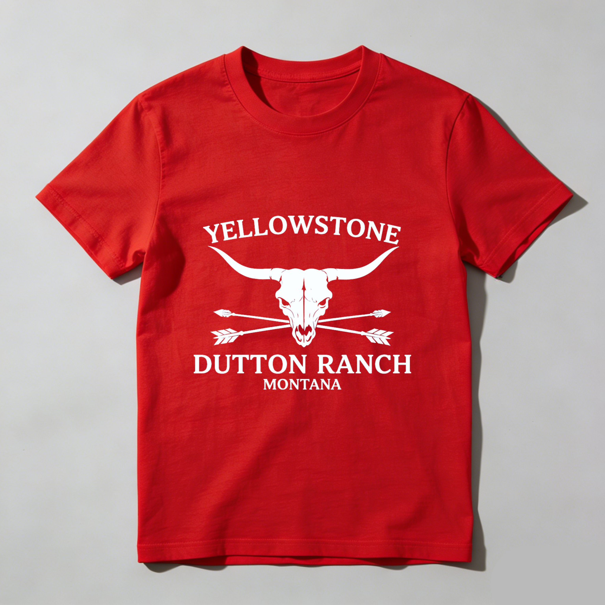 TEECURENT Yellowstone Dutton Ranch Montana Cow Skull T Shirt Black Men Women Western Cowboy Outfit Gift For Fans Of The Tv Show