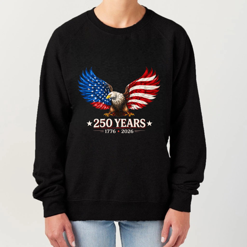 American Eagle 250 Years Independence Day 1776 2026 Usa Flag Sweatshirt