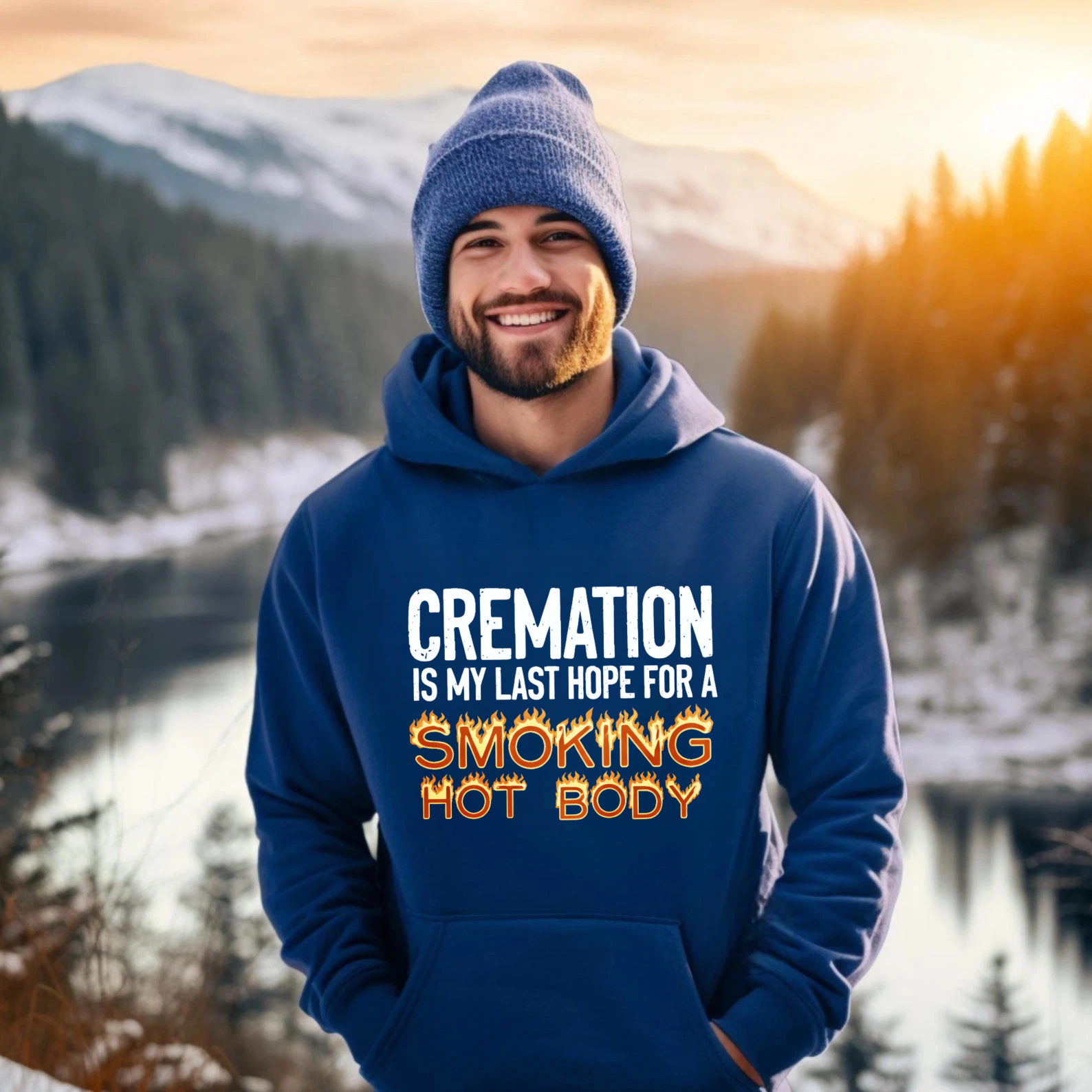 TEECURENT Gildan Cremation Is My Last Hope For A Smoking Hot Body Hoodie Sweatshirt Funny Sarcastic Humor Gift For Men Women Unisex Casual Wear