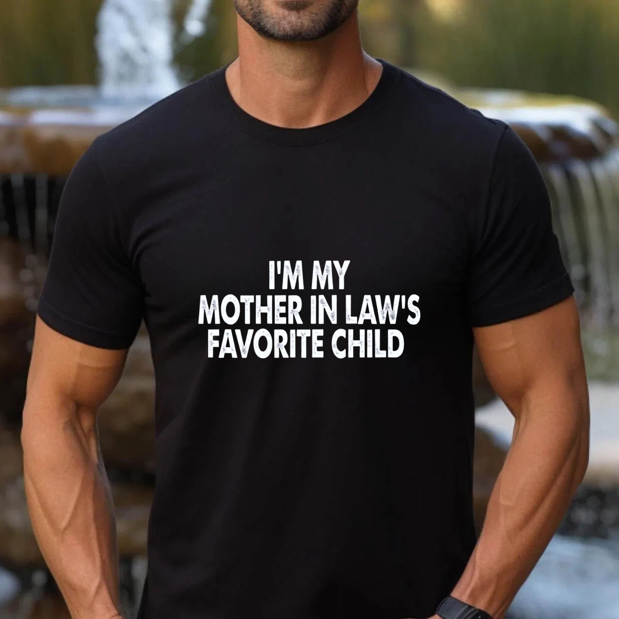 TEECURENT I M My Mother In Laws Favorite Child T Shirt Funny Family Gift For Sons And Daughters In Law Humorous Wedding Apparel