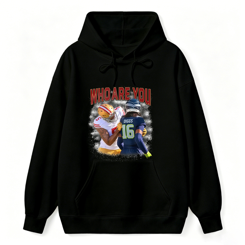 Who Are You Number 16 Football Player Graphic Hoodie
