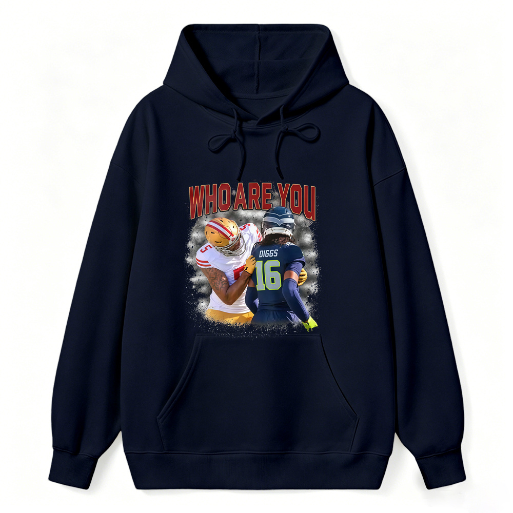 Who Are You Number 16 Football Player Graphic Hoodie