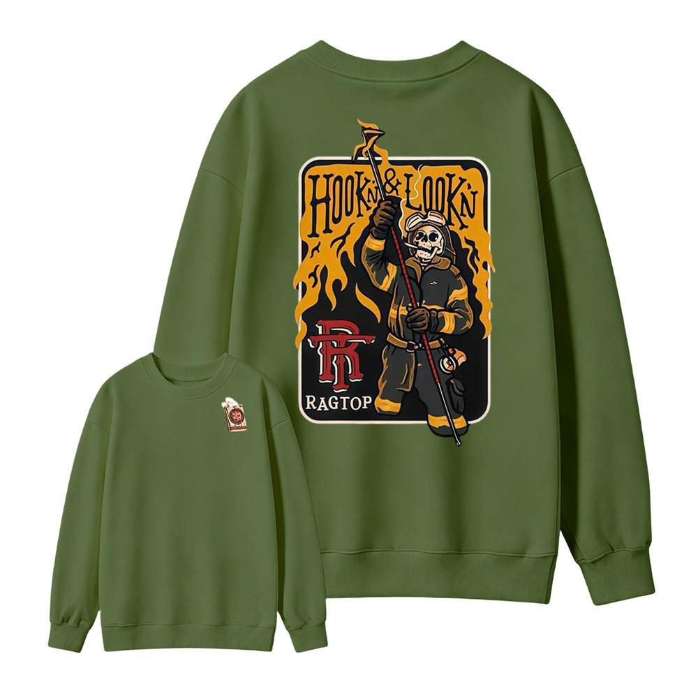 Skeleton Firefighter Sweatshirt | Funny Firefighter Graphic Tee For First Responders Sweatshirt