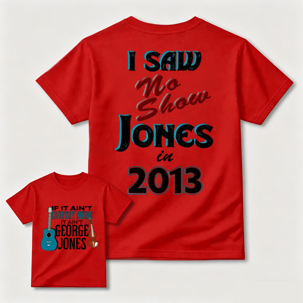 George Jones No Shows 2 side T-Shirt – Classic Country Music Fan Tee for Men and Women, Great Gift Idea