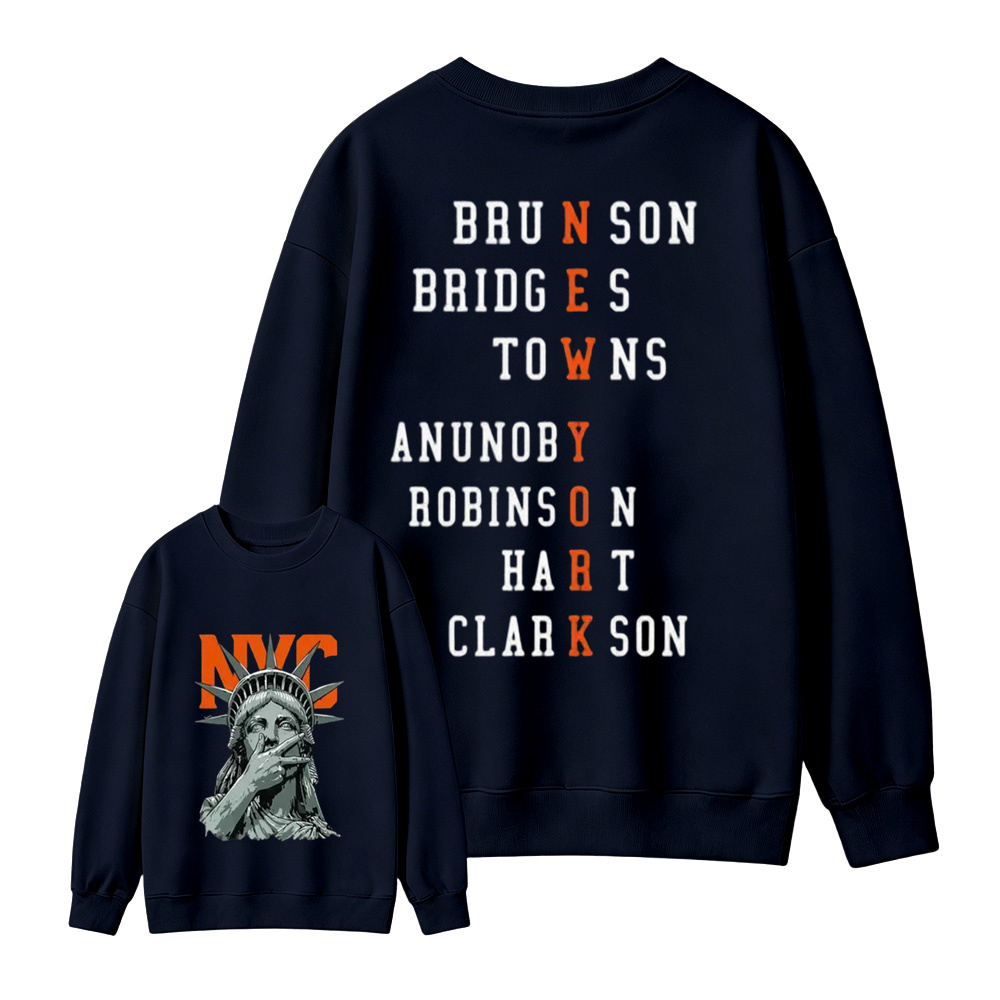 NewYork 2 side Graphic  Hoodie , Basketball Fans Apparel, Knicks Basketball Style Shirt, Basketball Streetwear, Orange Letter Graphic, Vintage Concert Game Day Gift For Fans, Unisex Top, Vibes