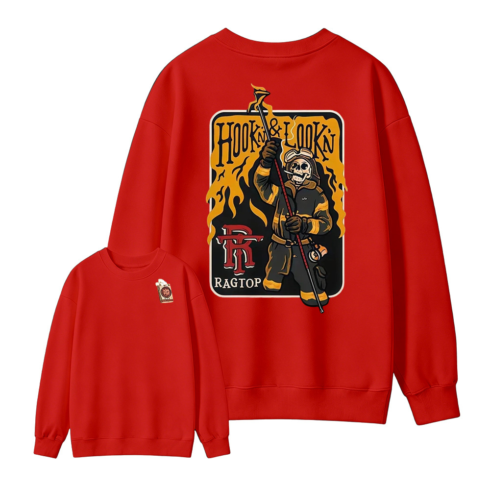 Skeleton Firefighter Sweatshirt | Funny Firefighter Graphic Tee For First Responders Sweatshirt
