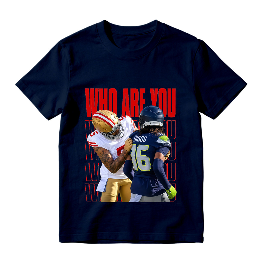Who Are You Graphic Shirt, Football Rivalry Print Tee, Funny Game Day T-Shirt, Red Lettering Unisex Sports Fan Gift, Casual Top