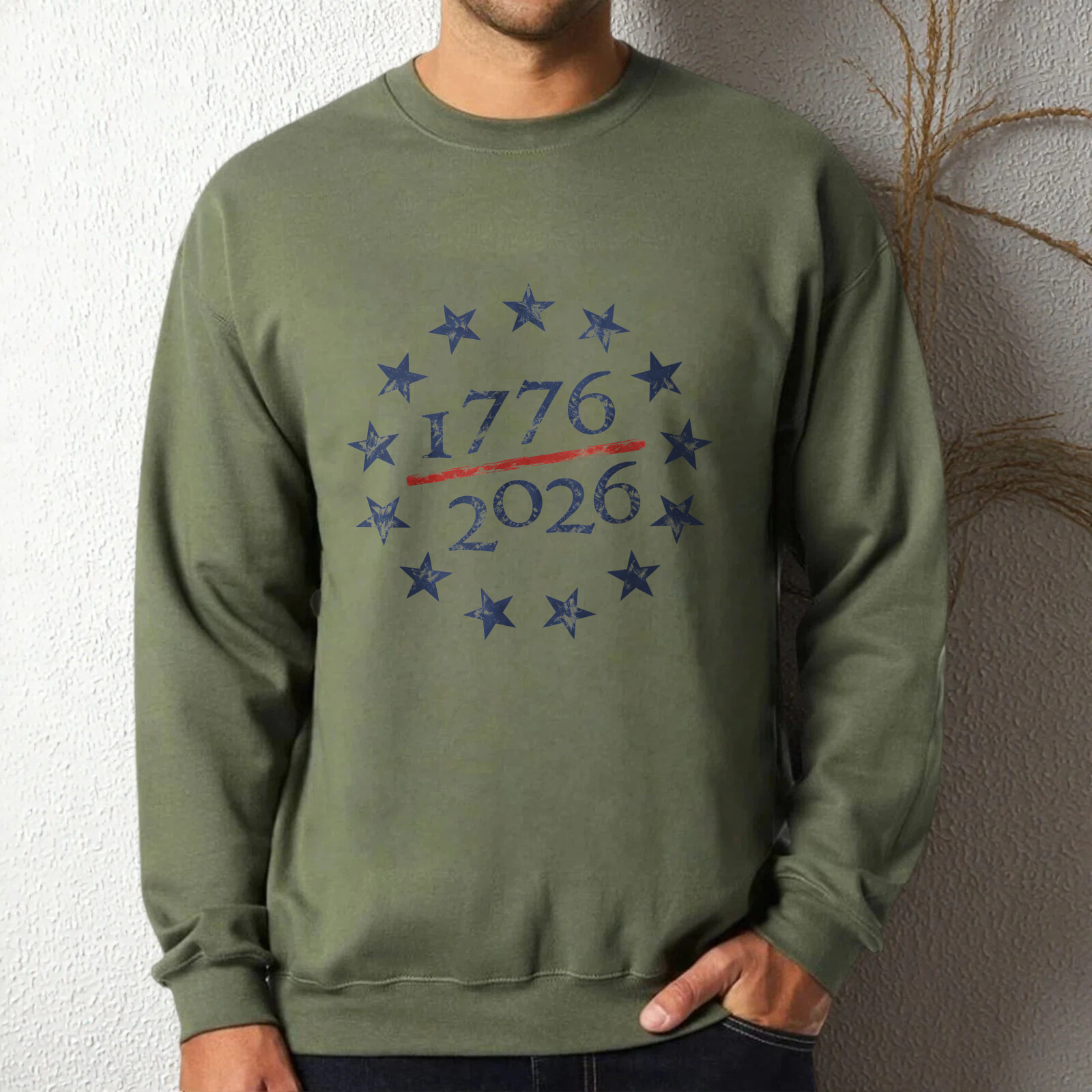 Black Sweatshirt 1776 2026 Stars And Stripes American Independence Day Celebration Apparel Unisex Casual Top