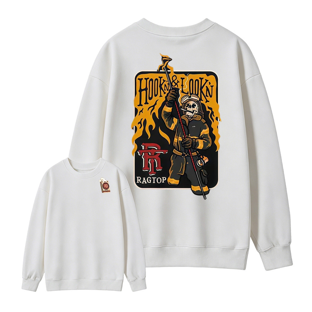 Skeleton Firefighter Sweatshirt | Funny Firefighter Graphic Tee For First Responders Sweatshirt