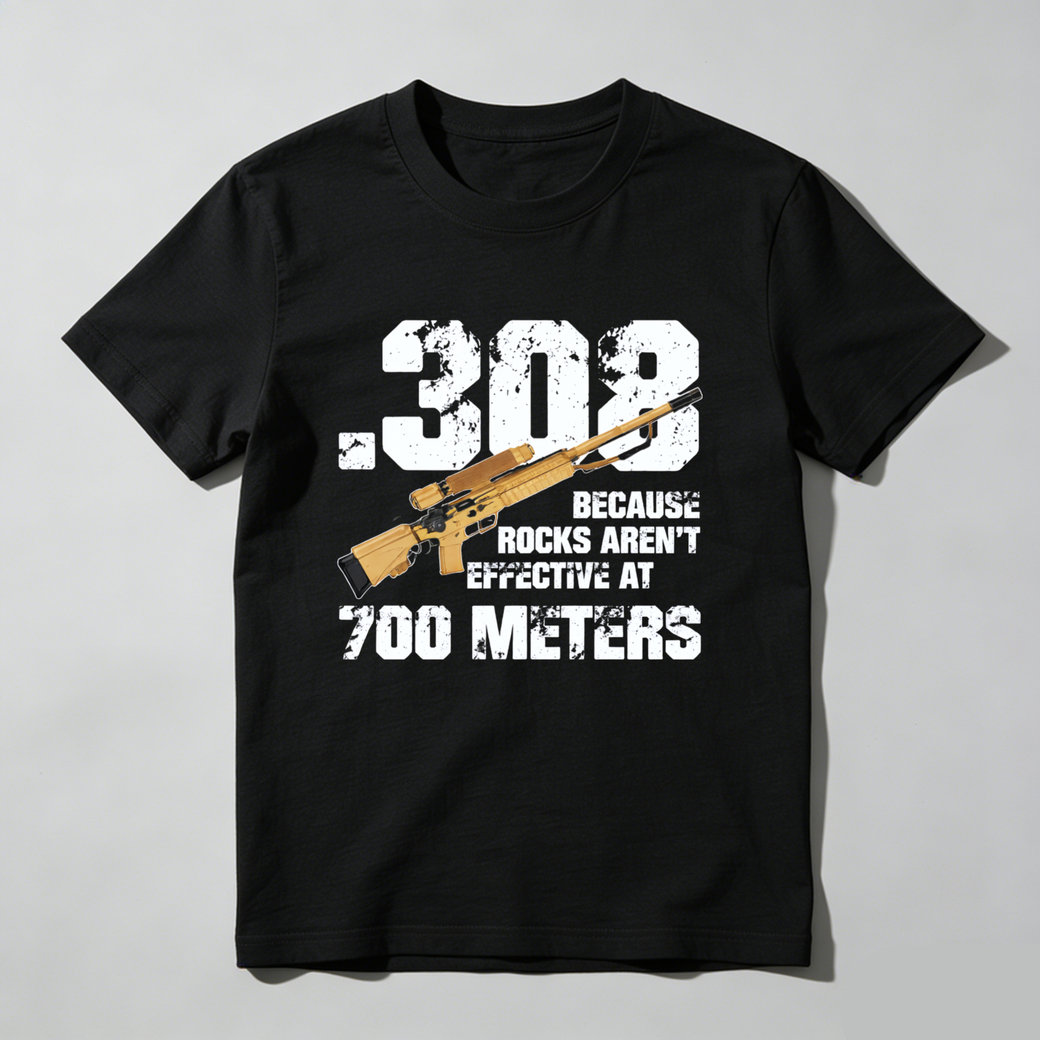 Teecurent 308 Rifle Long Range Shooting Pure Cotton Short Sleeve T-Shirt