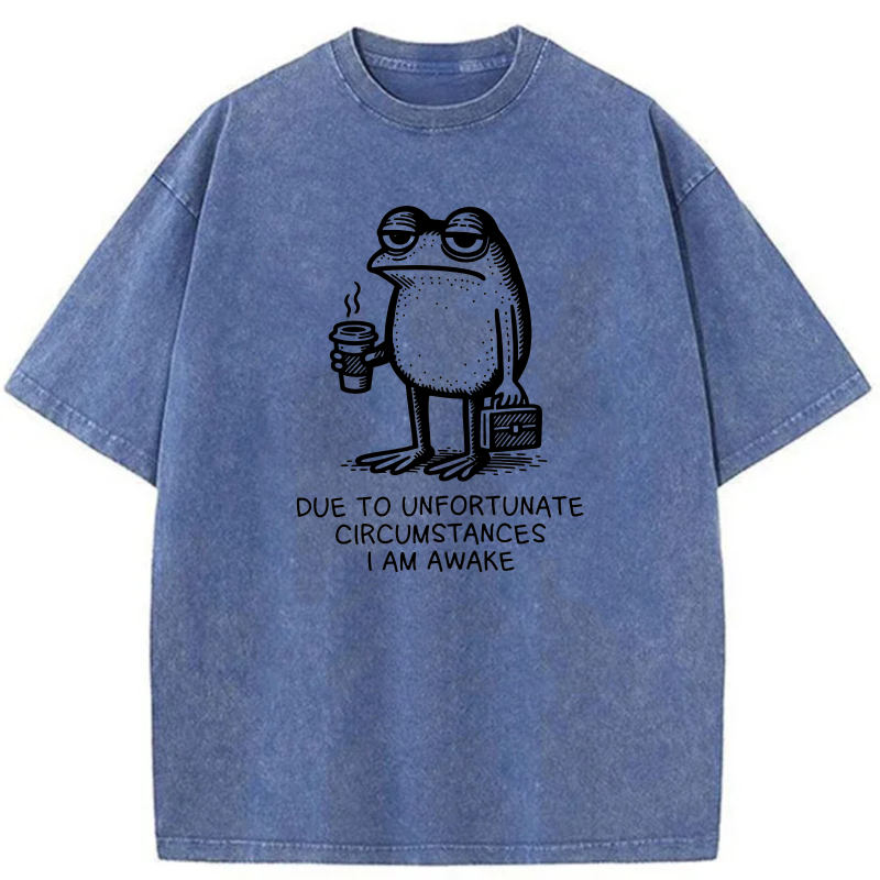 Frog Holding Coffee And Suitcase tshirt 100% cotton